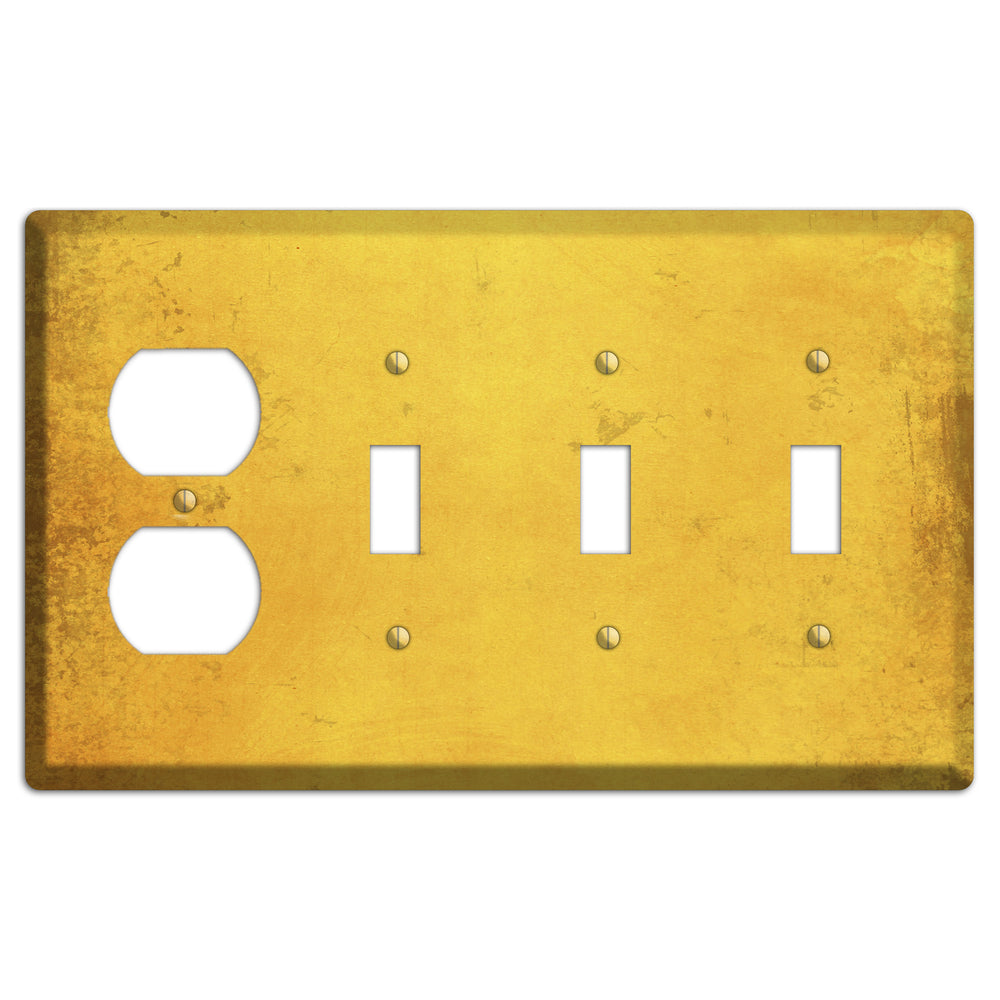 Abbey Vintage Grunge Duplex / 3 Toggle Wallplate