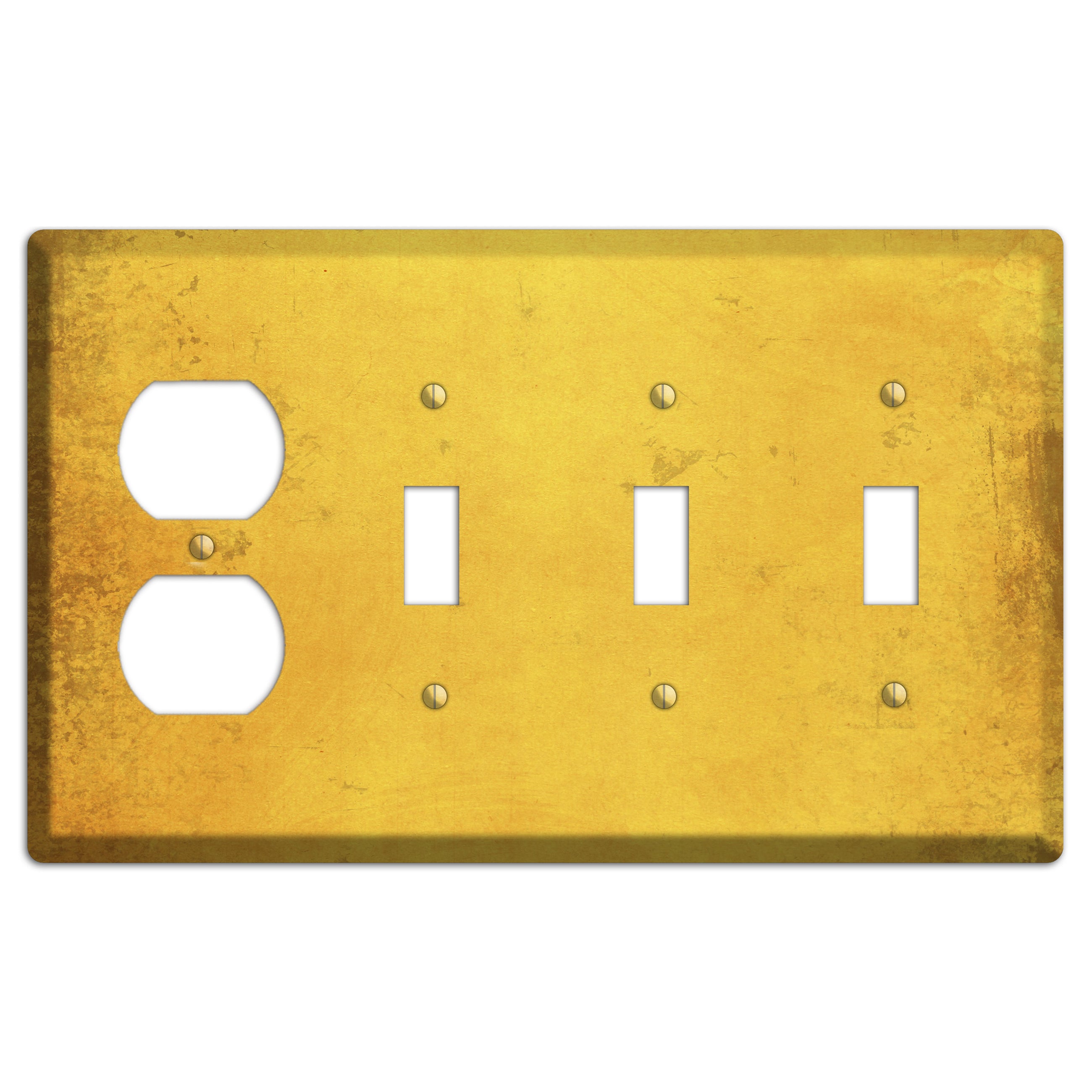 Abbey Vintage Grunge Duplex / 3 Toggle Wallplate