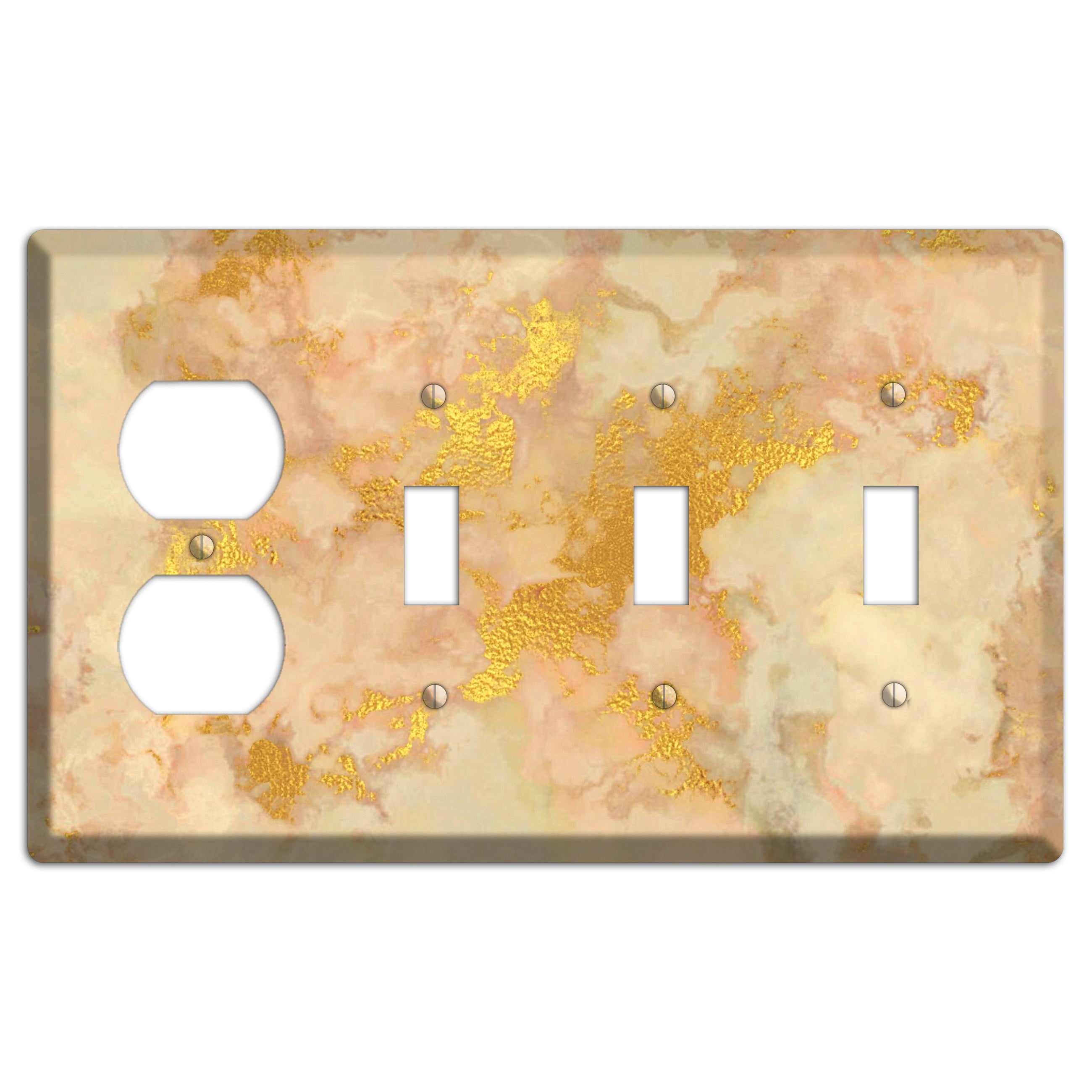 Old Gold Marble Duplex / 3 Toggle Wallplate