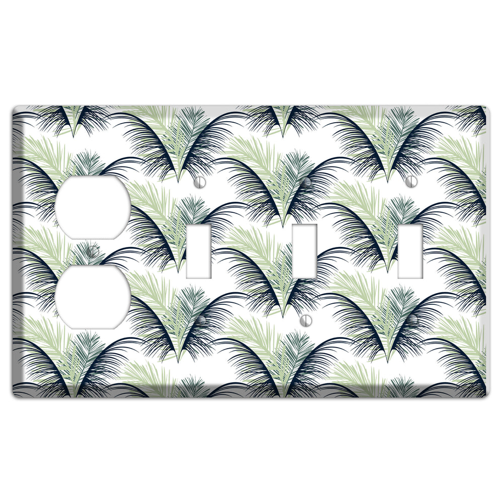 Leaves Style II Duplex / 3 Toggle Wallplate