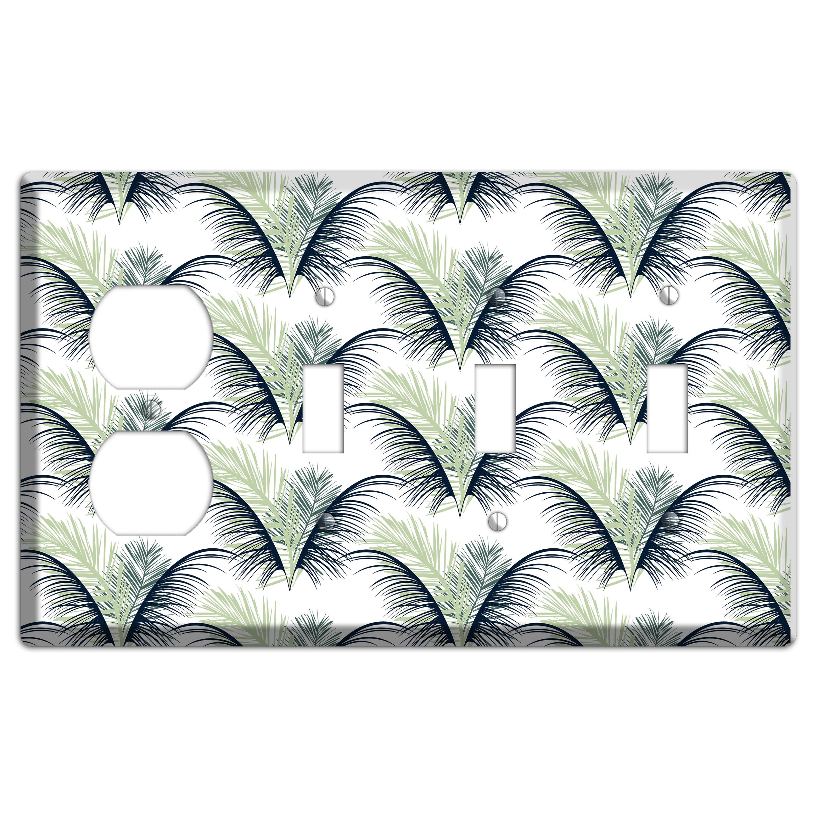 Leaves Style II Duplex / 3 Toggle Wallplate
