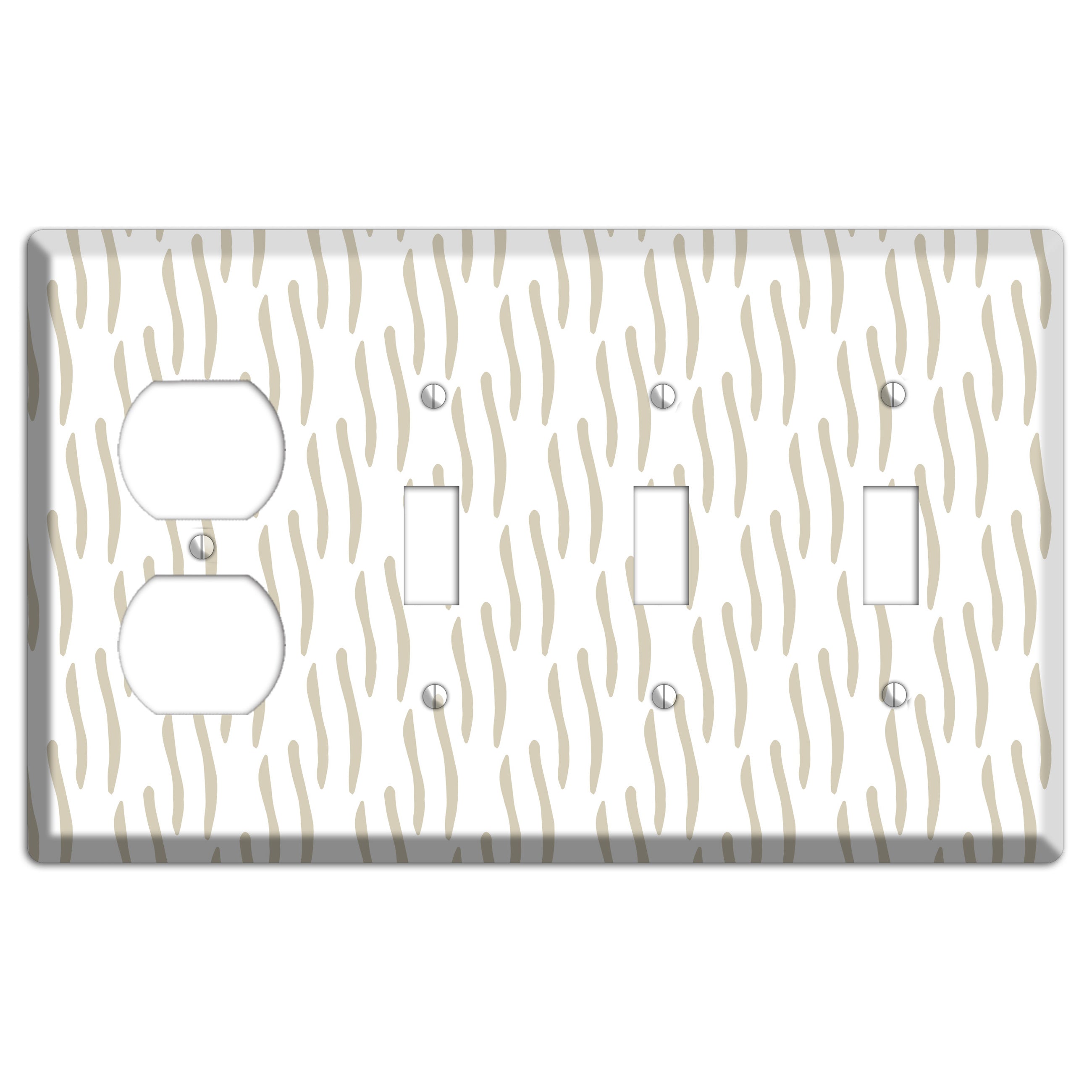 Simple Scandanavian Style J Duplex / 3 Toggle Wallplate