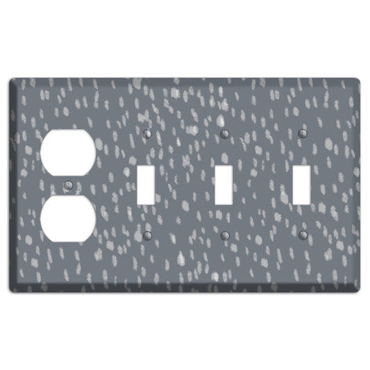 Gray and White Speckle Duplex / 3 Toggle Wallplate