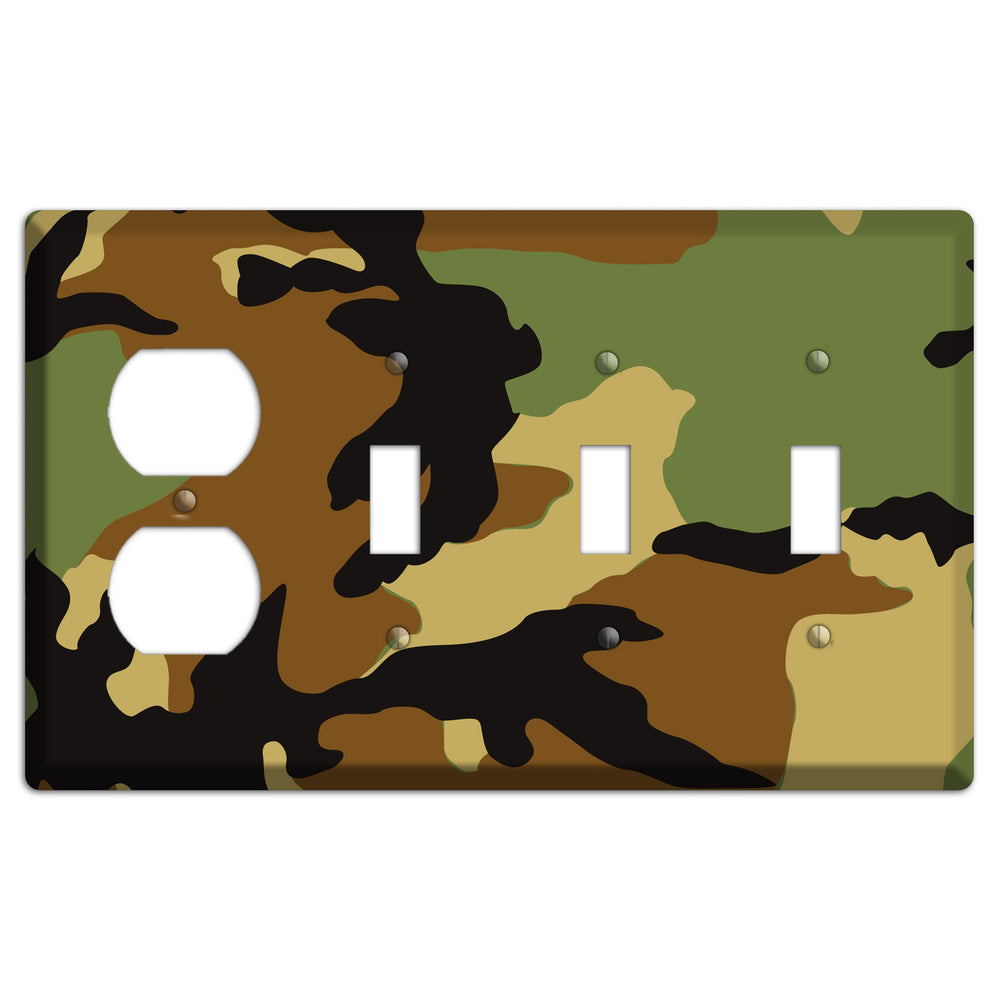 Camoflauge Duplex / 3 Toggle Wallplate