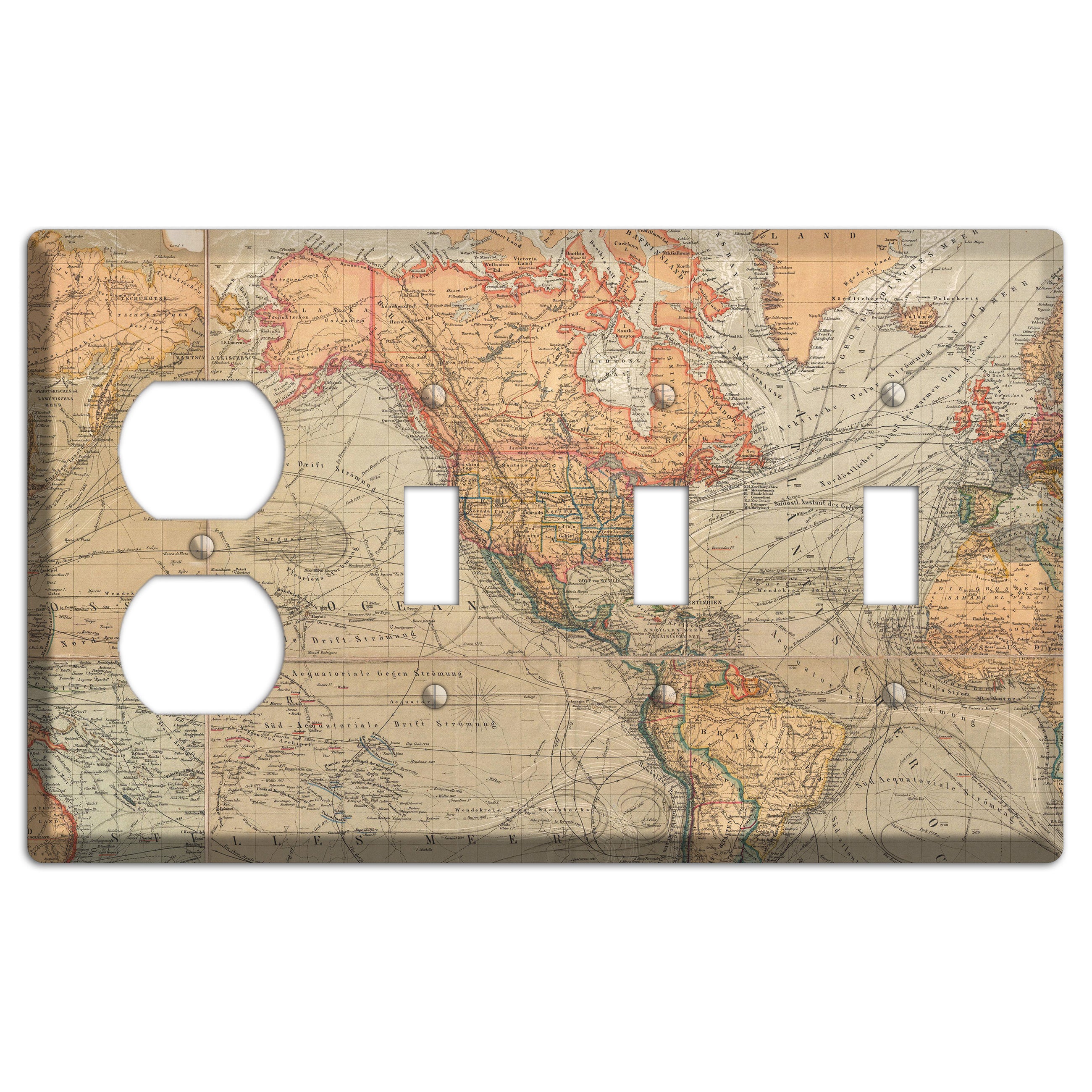 Pacific Ocean Duplex / 3 Toggle Wallplate