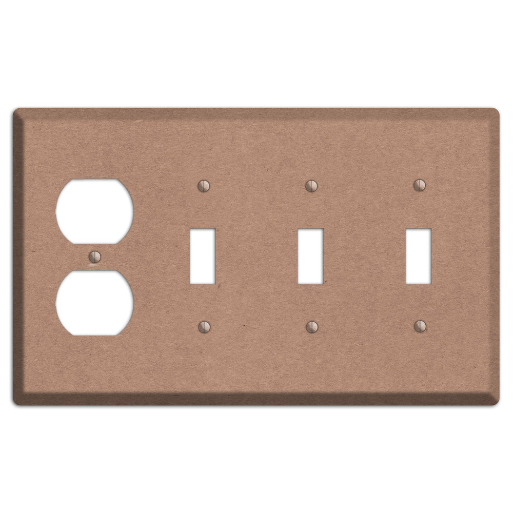 Pale Taupe Kraft Duplex / 3 Toggle Wallplate