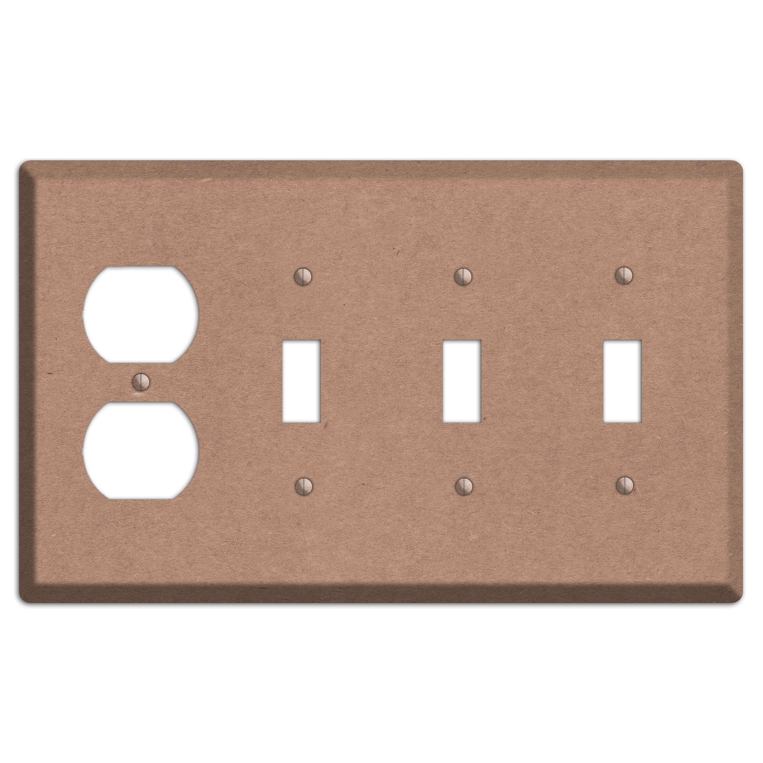 Pale Taupe Kraft Duplex / 3 Toggle Wallplate