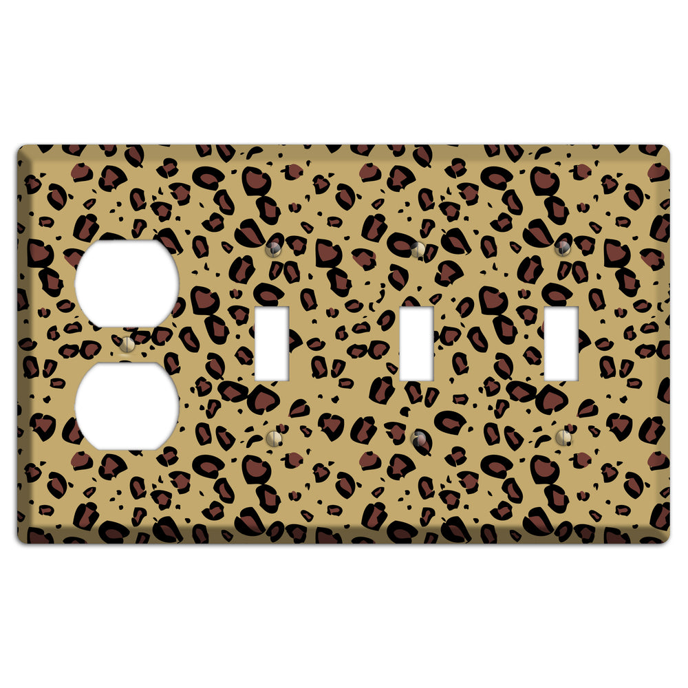 Leopard Duplex / 3 Toggle Wallplate