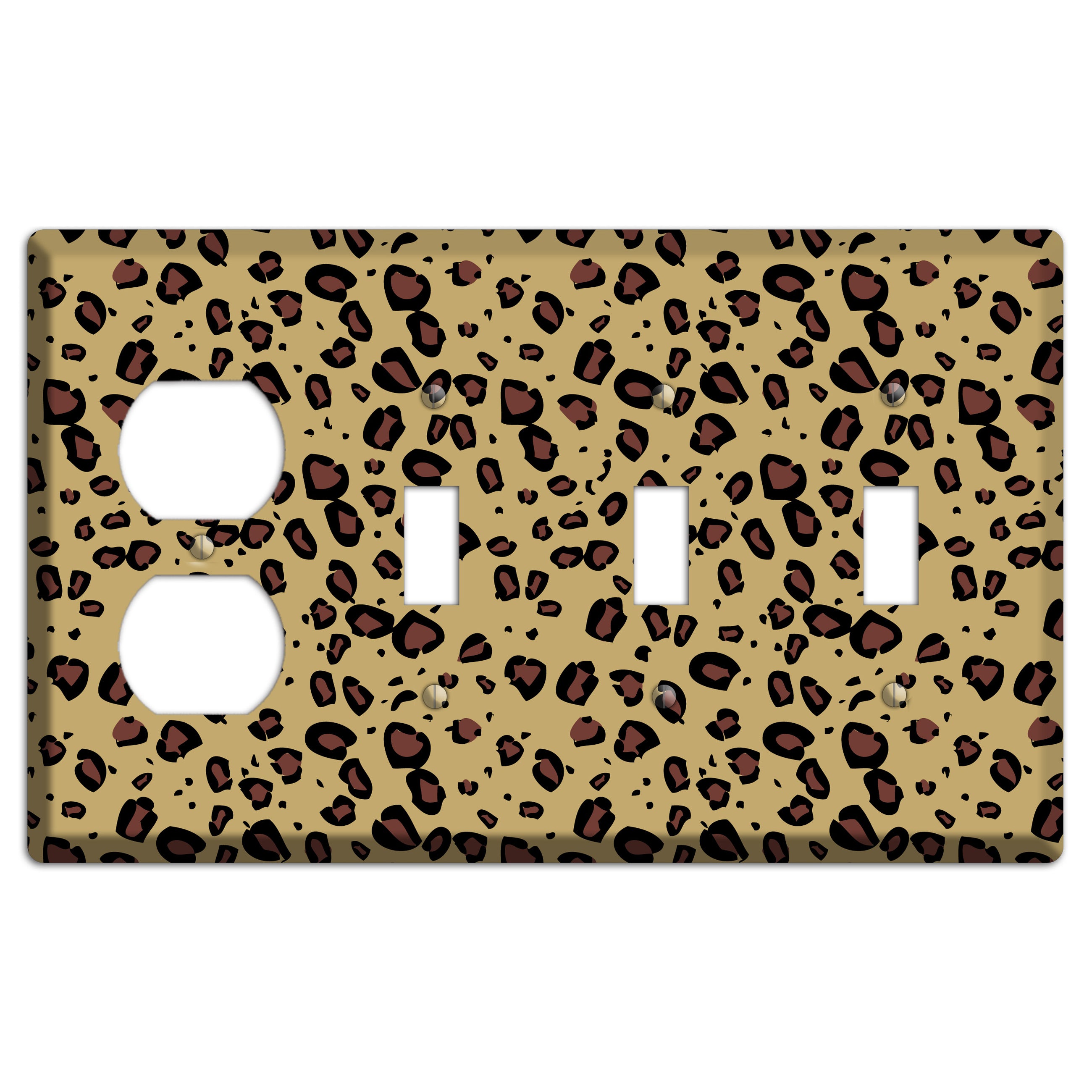 Leopard Duplex / 3 Toggle Wallplate