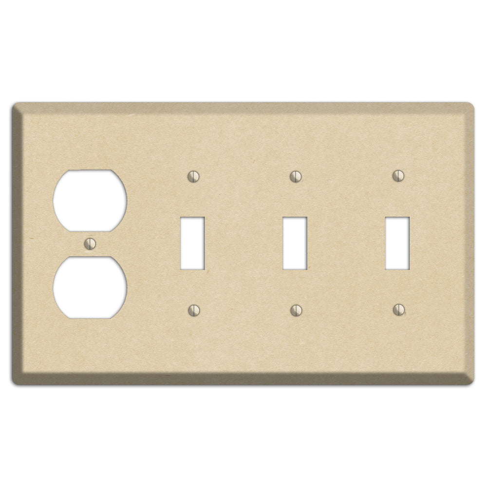 Double Pearl Lusta Kraft Duplex / 3 Toggle Wallplate