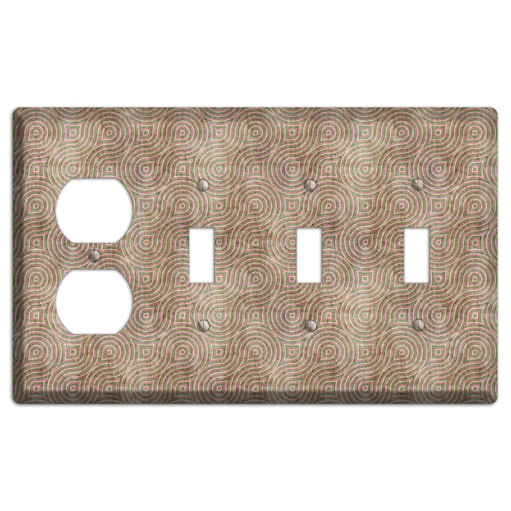 Brown Swirl Duplex / 3 Toggle Wallplate