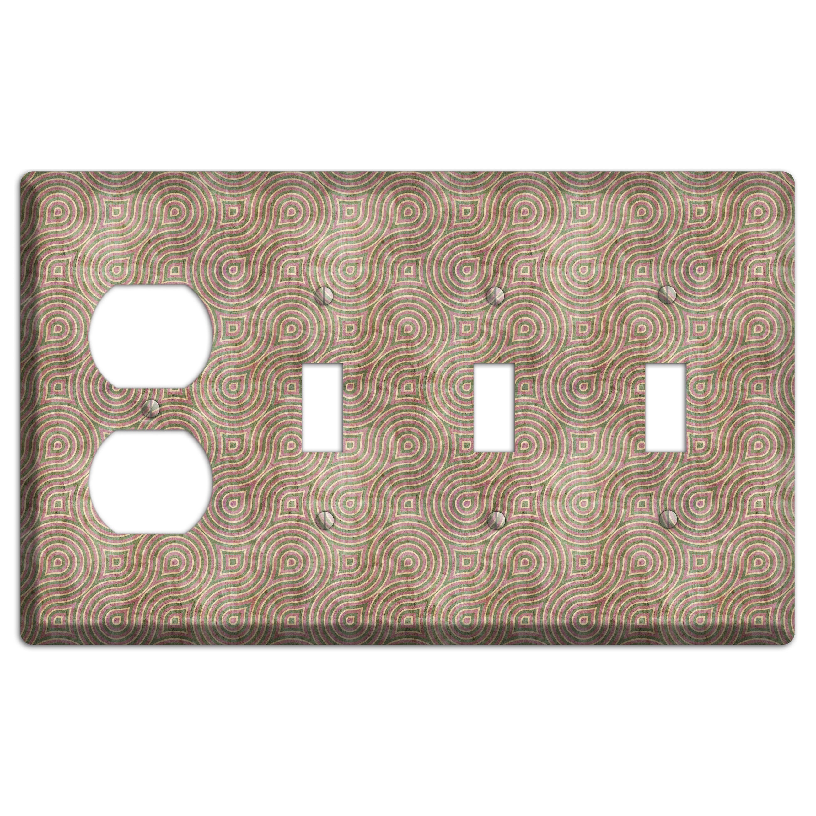 Brown Swirl Duplex / 3 Toggle Wallplate