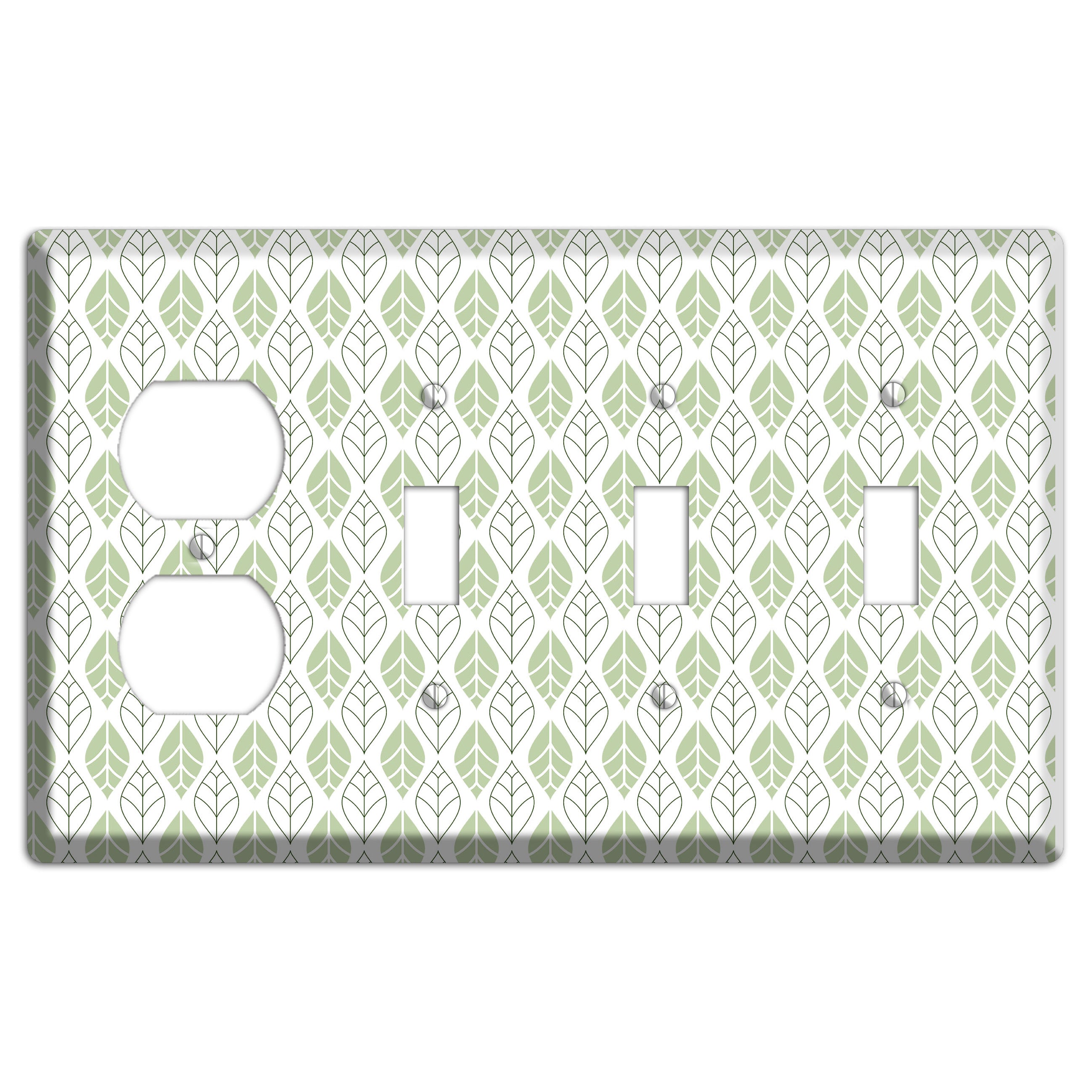 Leaves Style W Duplex / 3 Toggle Wallplate