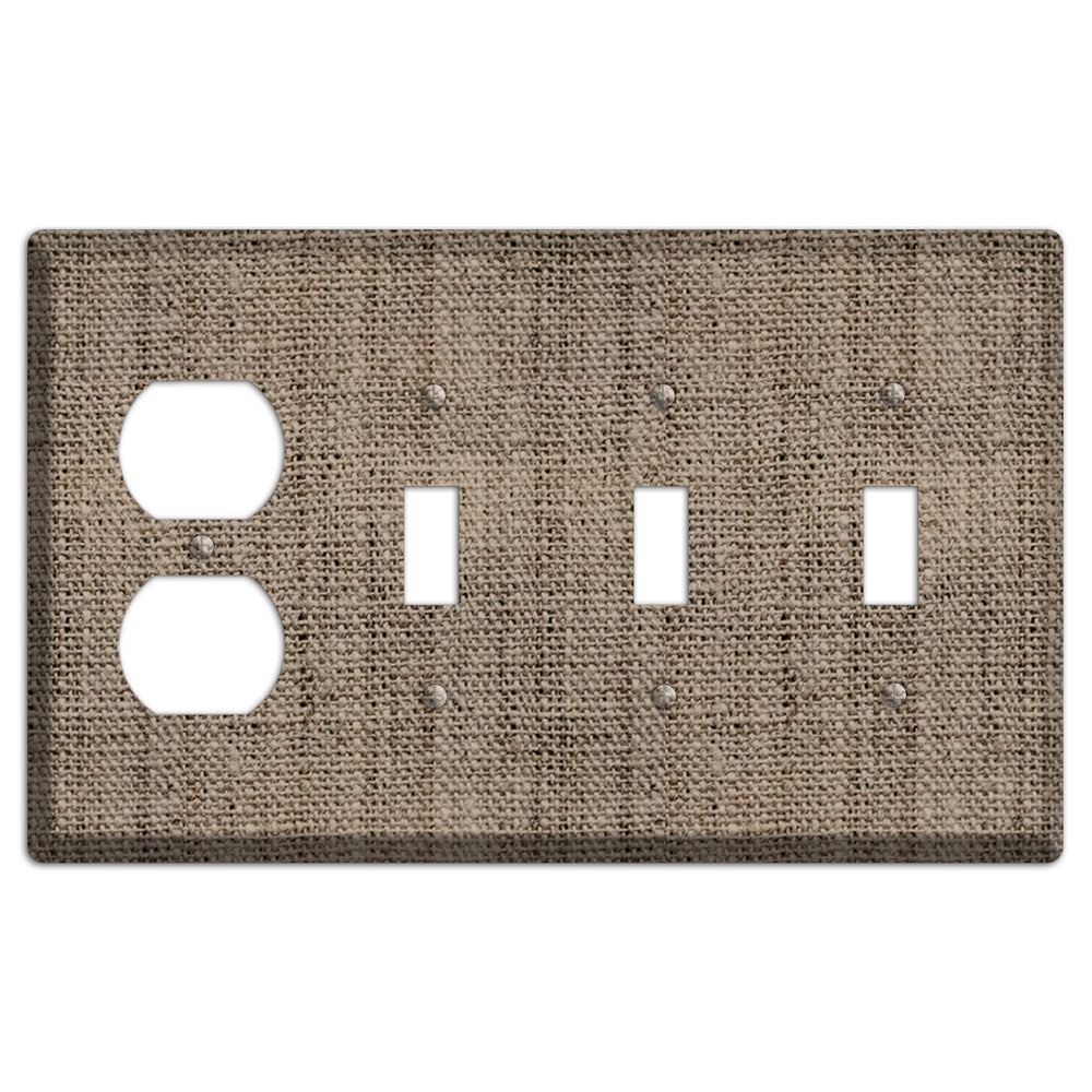Sand Dune Burlap Duplex / 3 Toggle Wallplate
