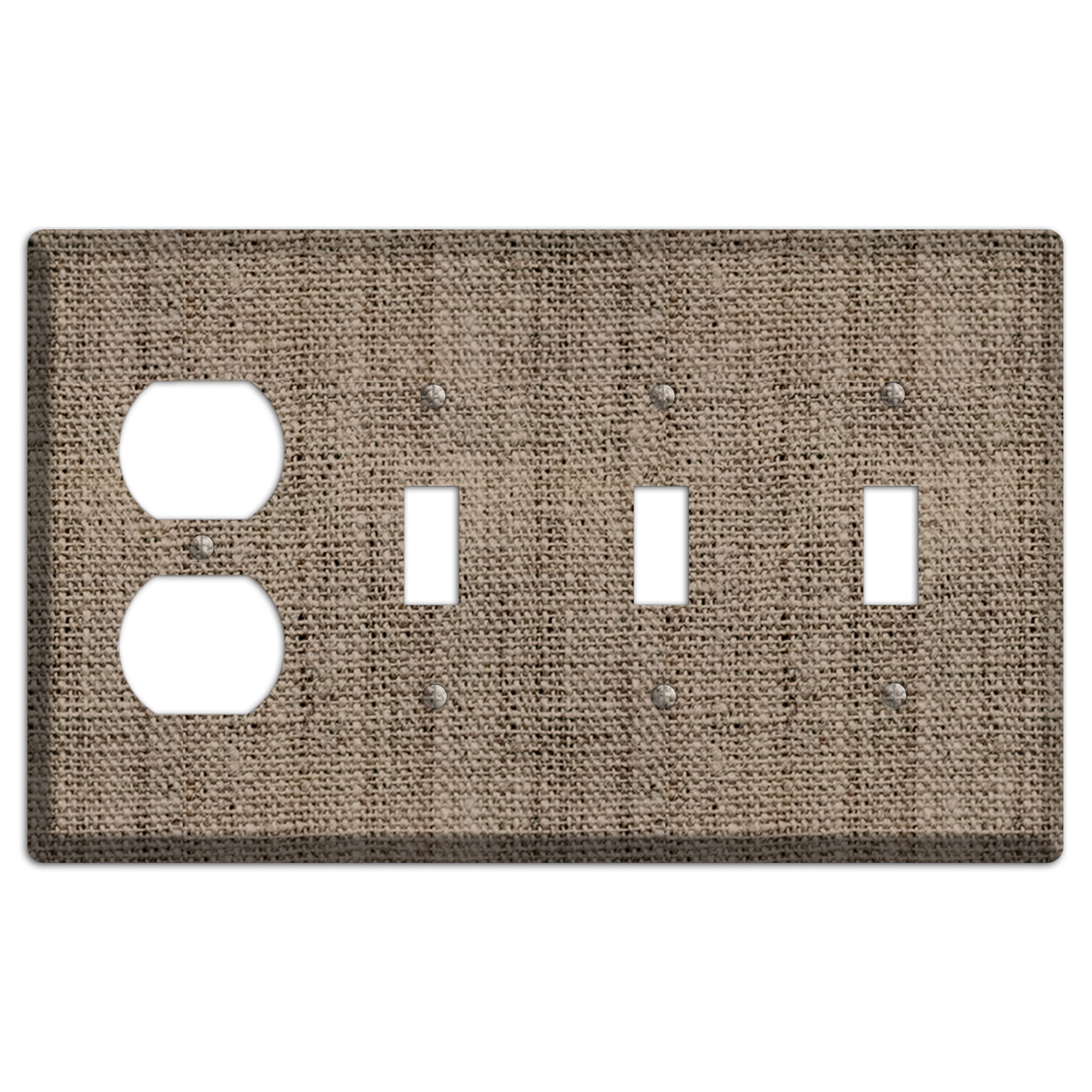 Sand Dune Burlap Duplex / 3 Toggle Wallplate