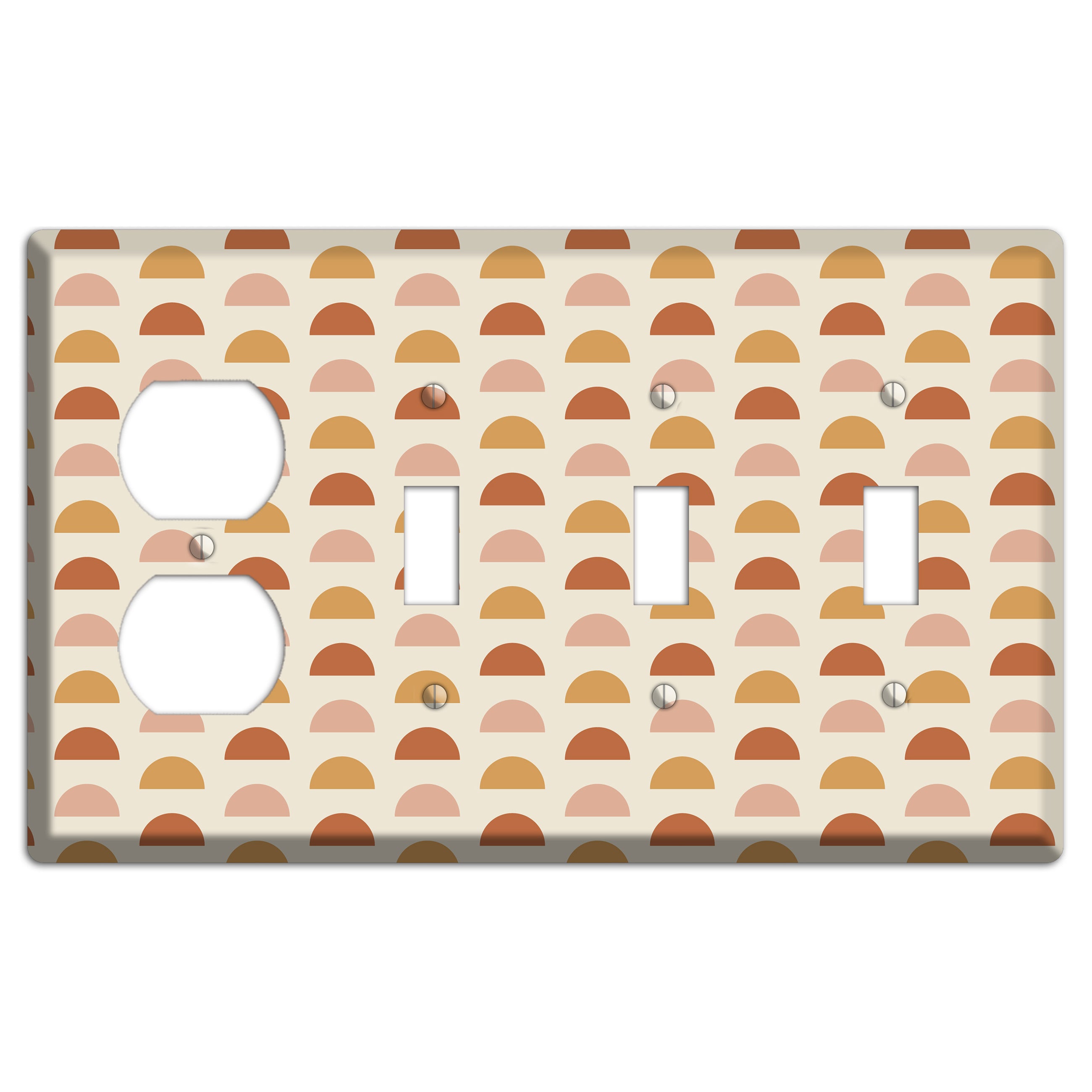 Peachy Half Moons Duplex / 3 Toggle Wallplate