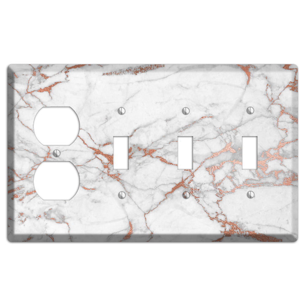 Copperfield Copper Duplex / 3 Toggle Wallplate