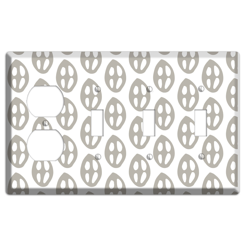 Simple Scandanavian Style BB Duplex / 3 Toggle Wallplate
