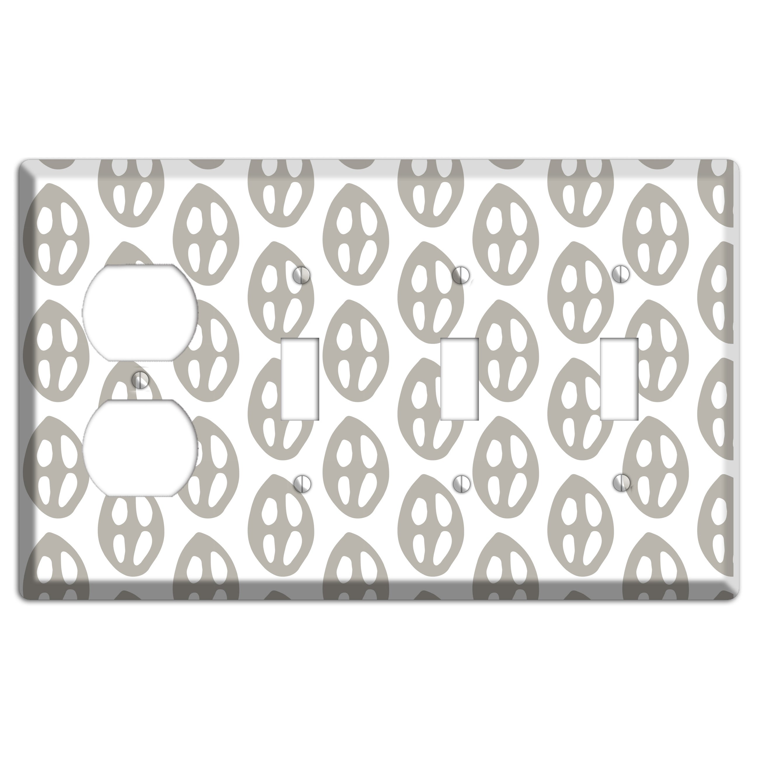 Simple Scandanavian Style BB Duplex / 3 Toggle Wallplate