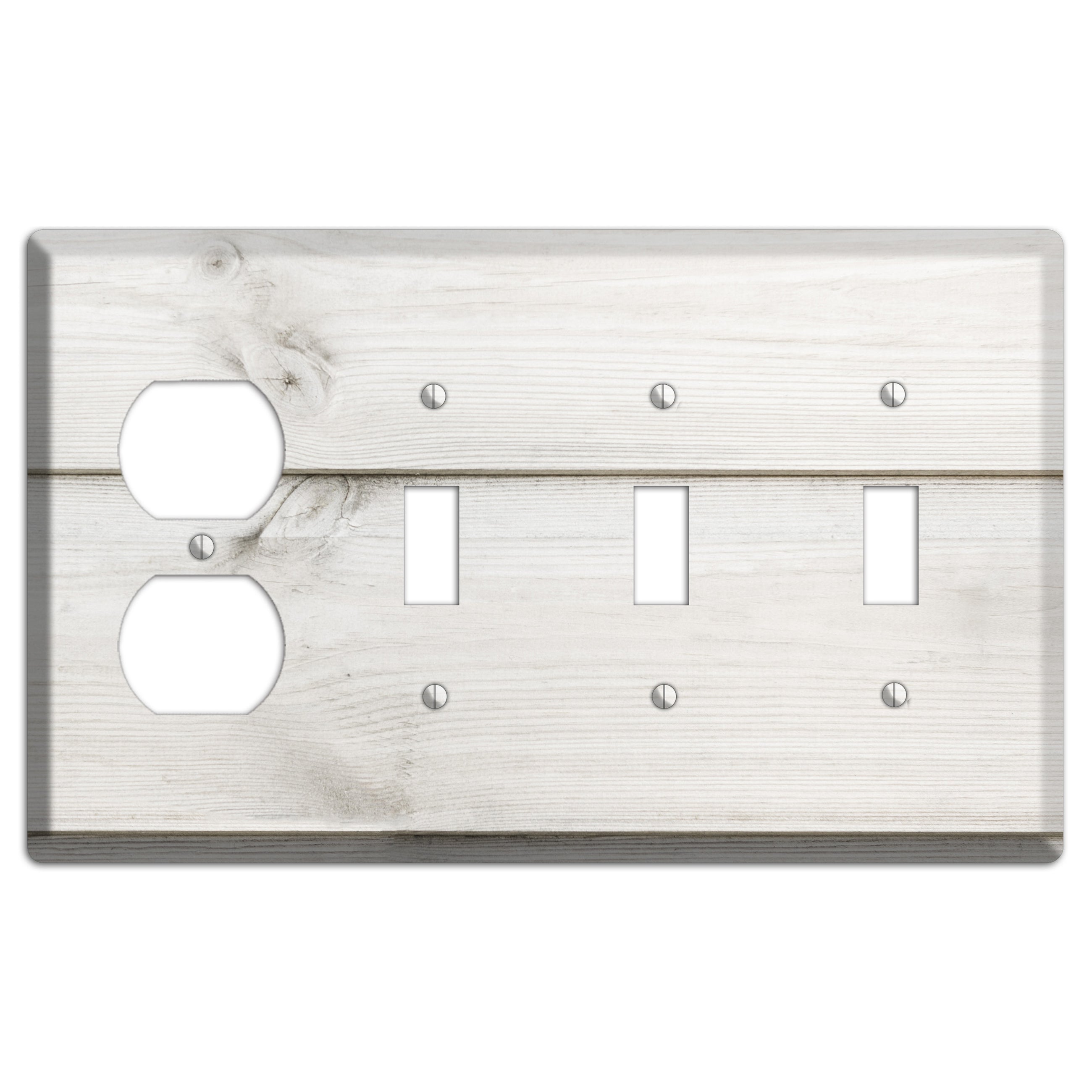 Timberwolf Antique Duplex / 3 Toggle Wallplate