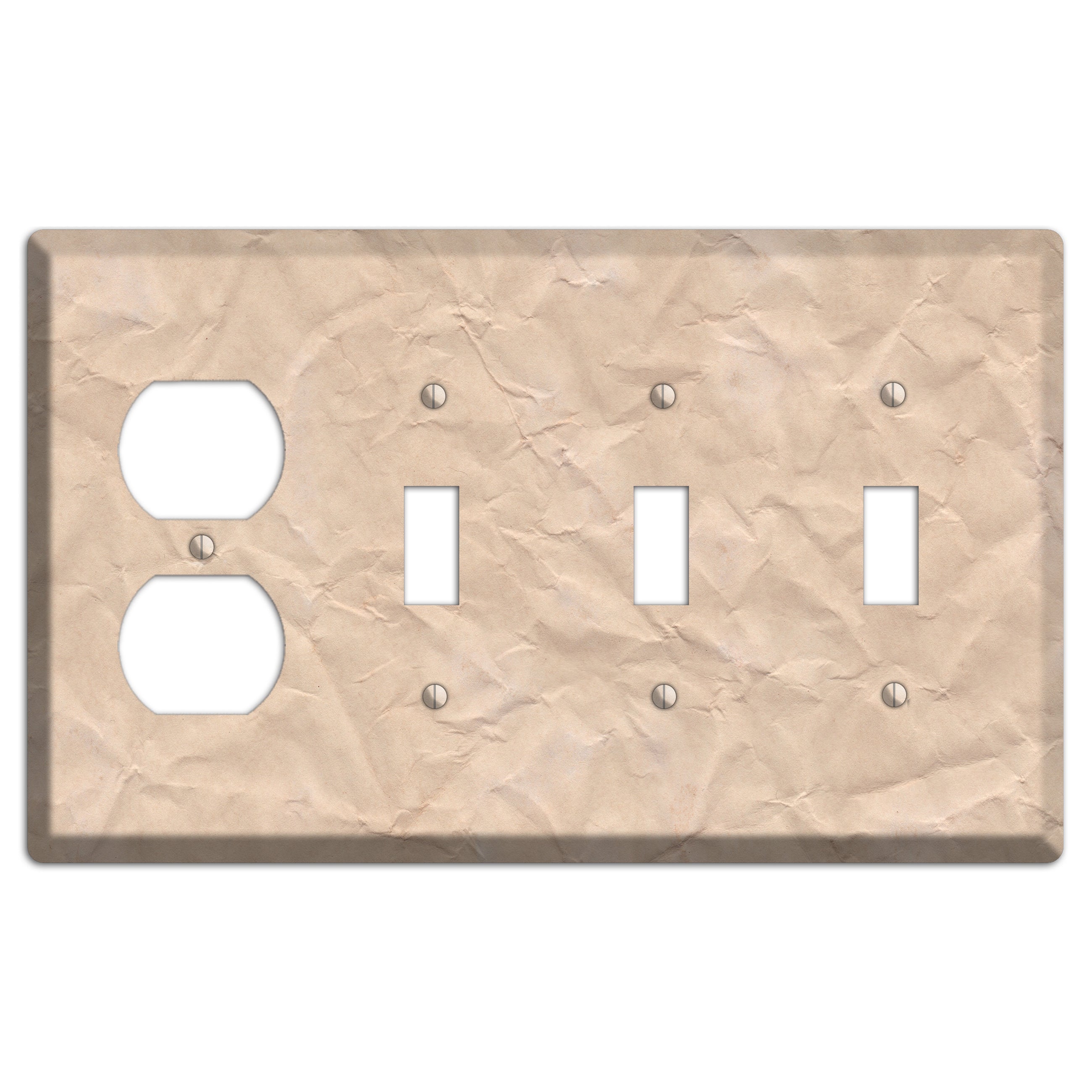 Aged Paper 5 Duplex / 3 Toggle Wallplate