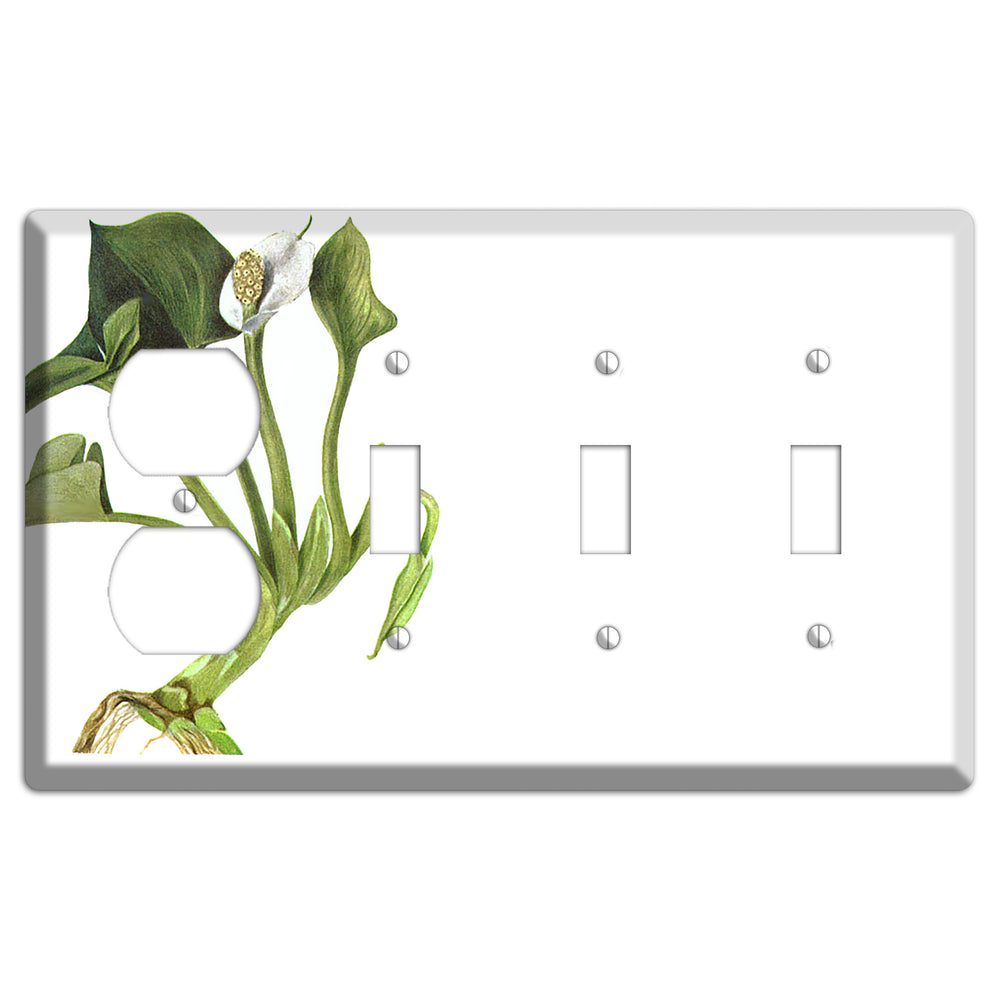 Calla Palustrie Duplex / 3 Toggle Wallplate
