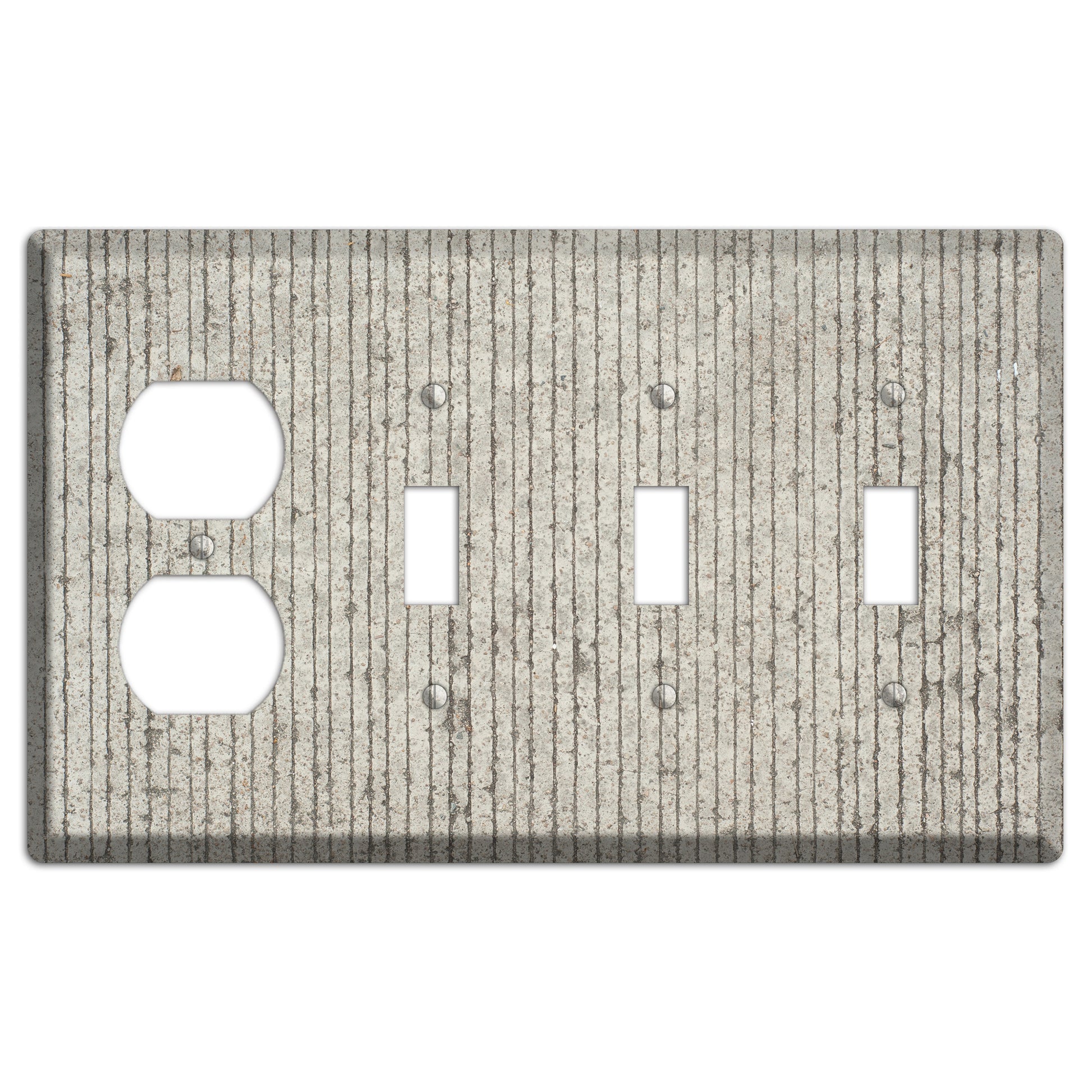 Vertical Concrete Duplex / 3 Toggle Wallplate