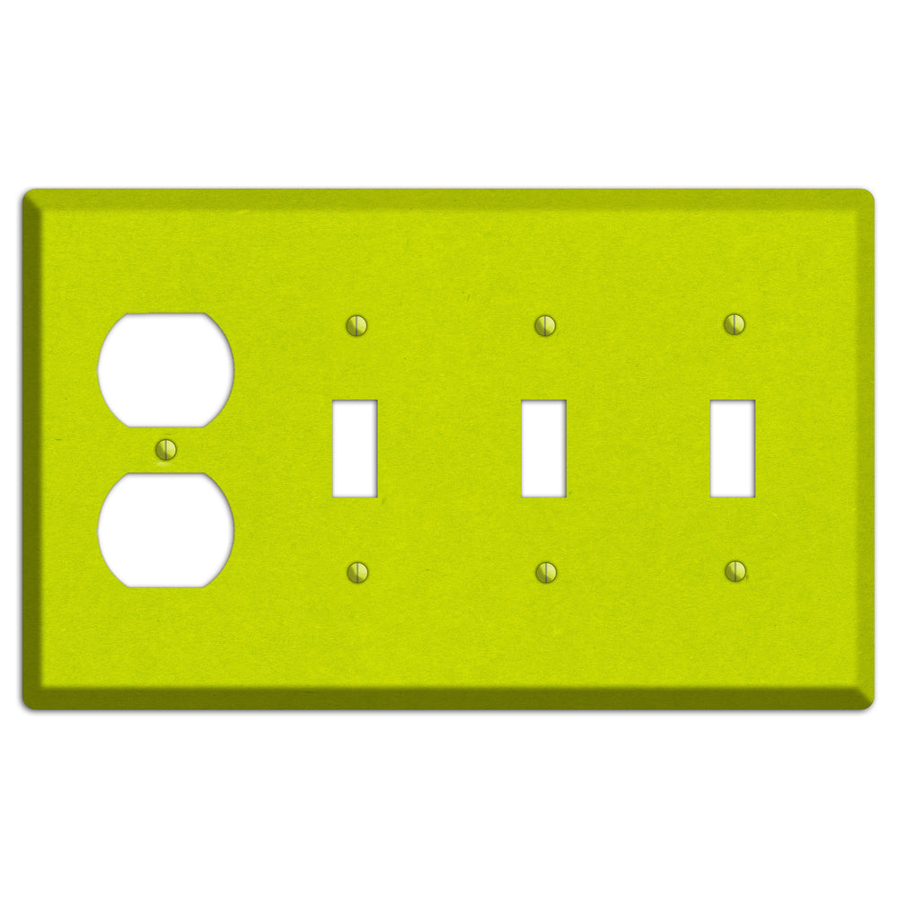 Electric Lime Kraft Duplex / 3 Toggle Wallplate