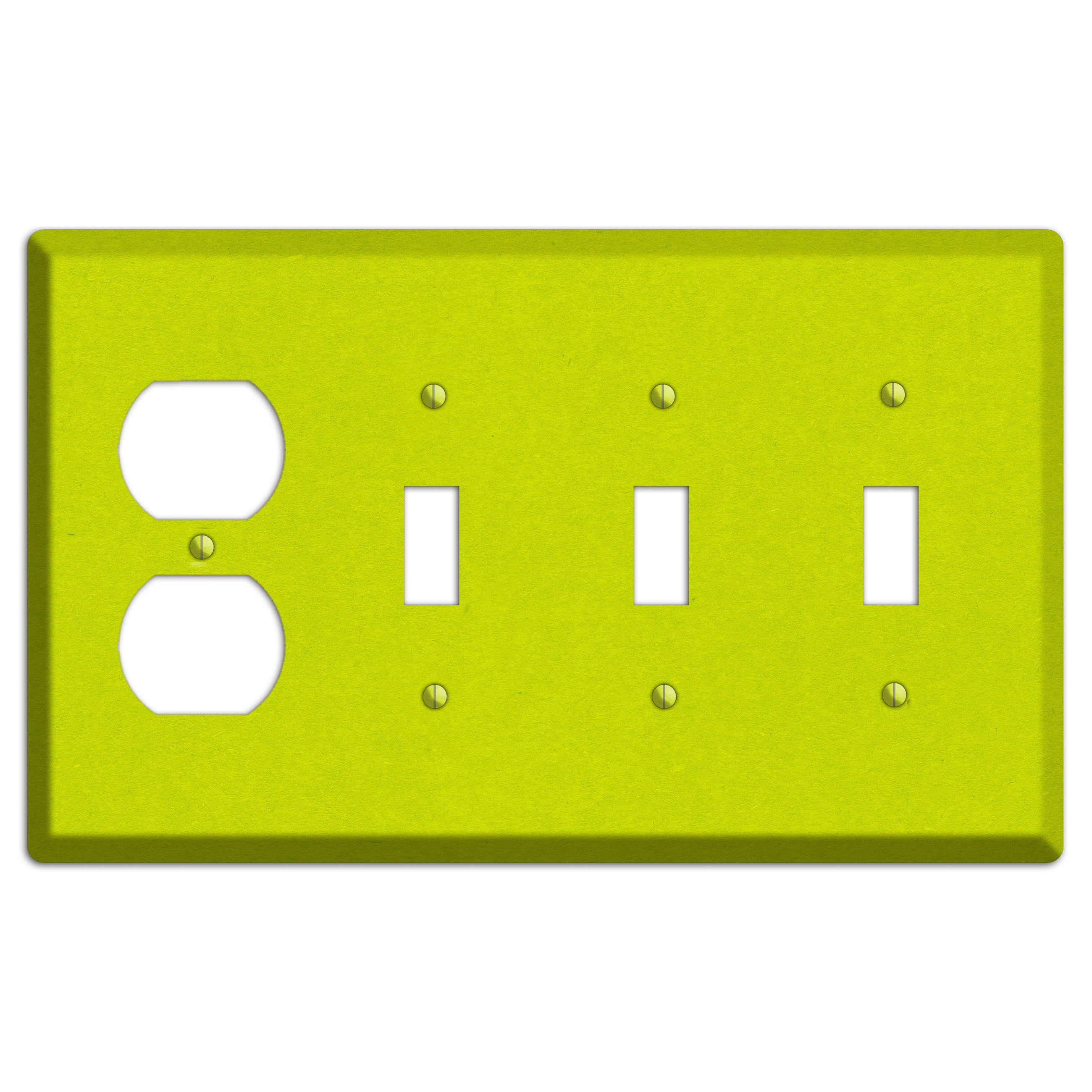 Electric Lime Kraft Duplex / 3 Toggle Wallplate