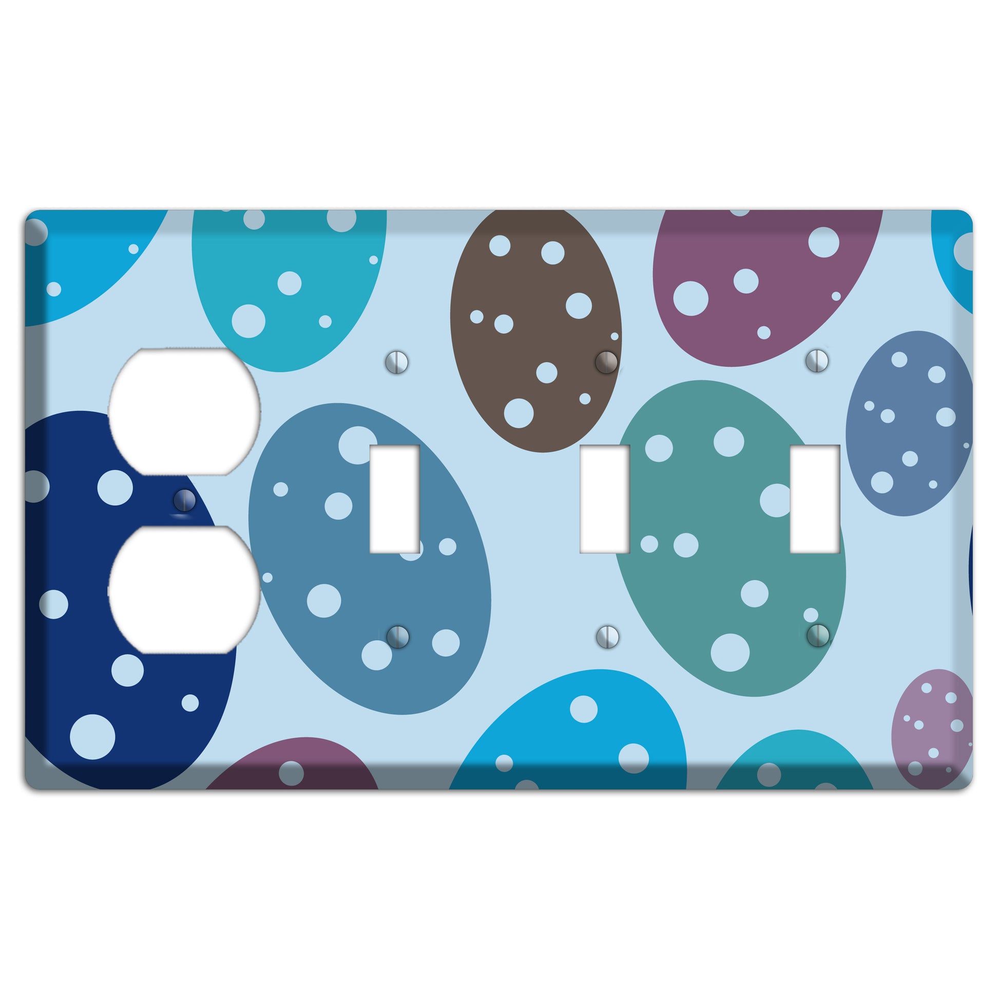 Blue Eggs Duplex / 3 Toggle Wallplate