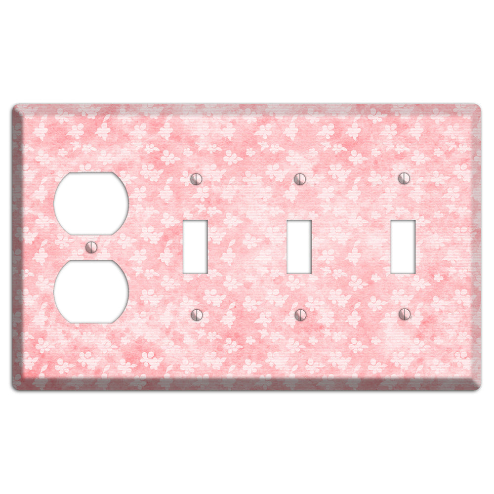 Abbey Soft Coral Duplex / 3 Toggle Wallplate