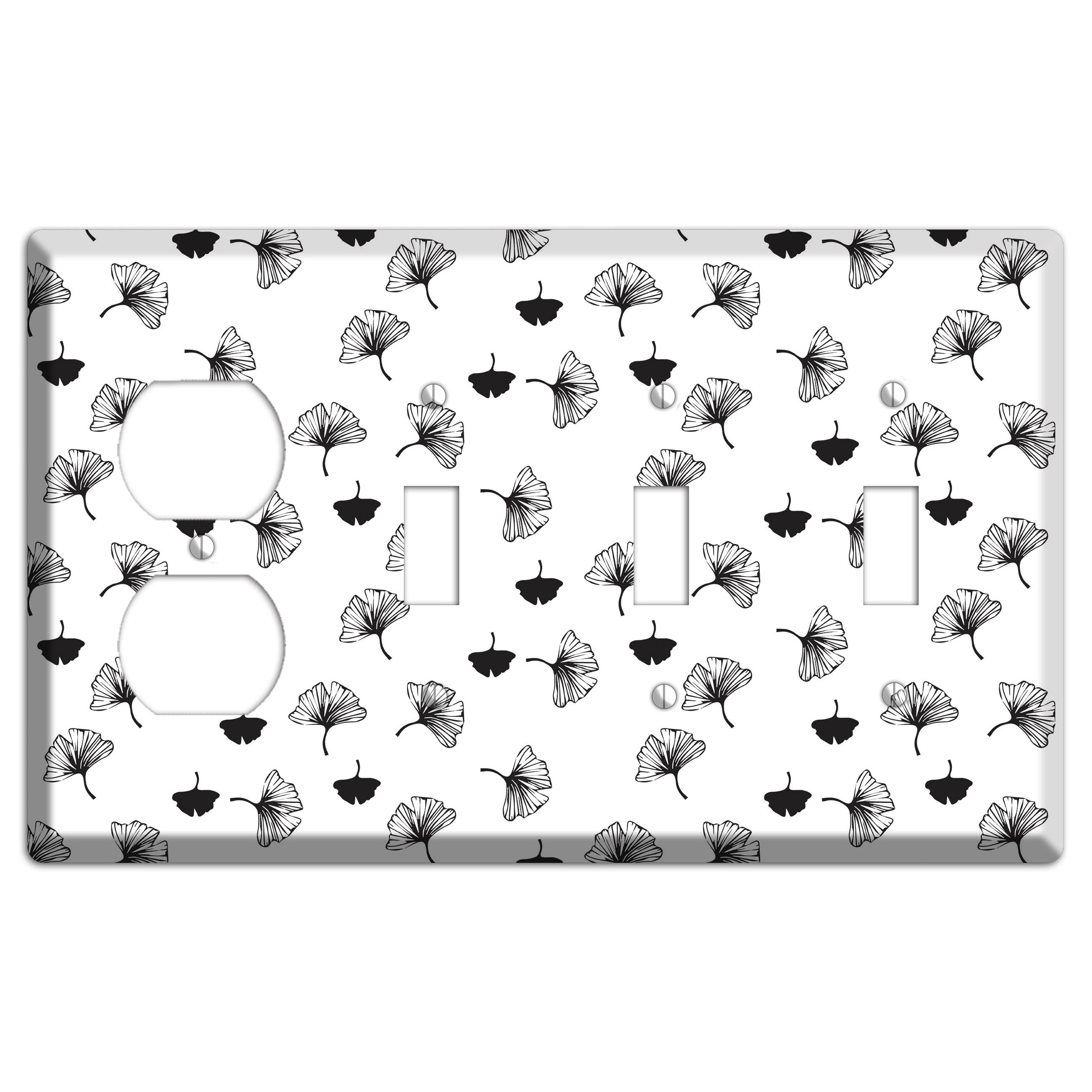 Leaves Style G Duplex / 3 Toggle Wallplate