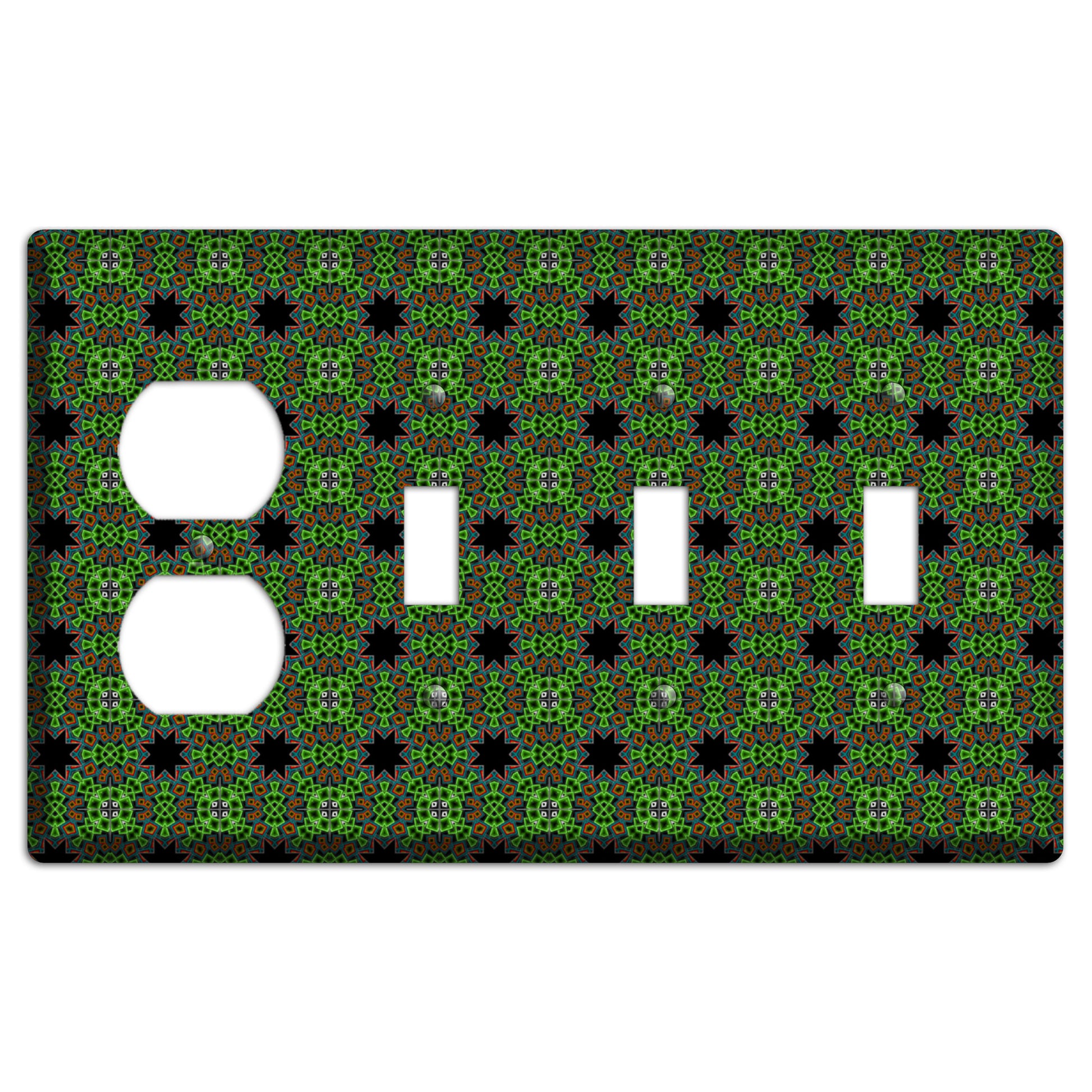 Green Foulard 2 Duplex / 3 Toggle Wallplate