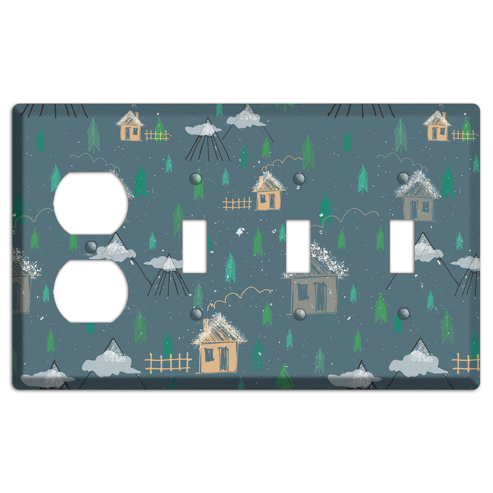 Wildlife Neighborhoods 1 Duplex / 3 Toggle Wallplate