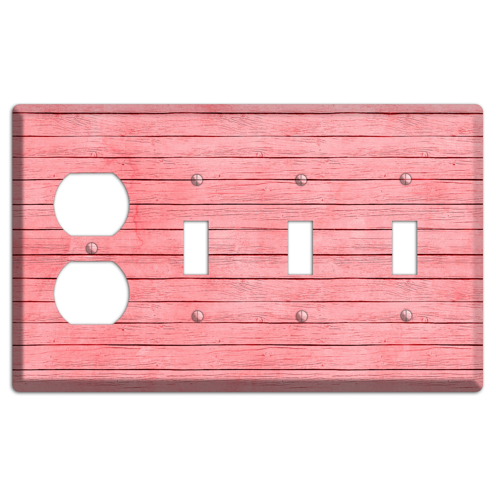 Sea Pink Soft Coral Duplex / 3 Toggle Wallplate