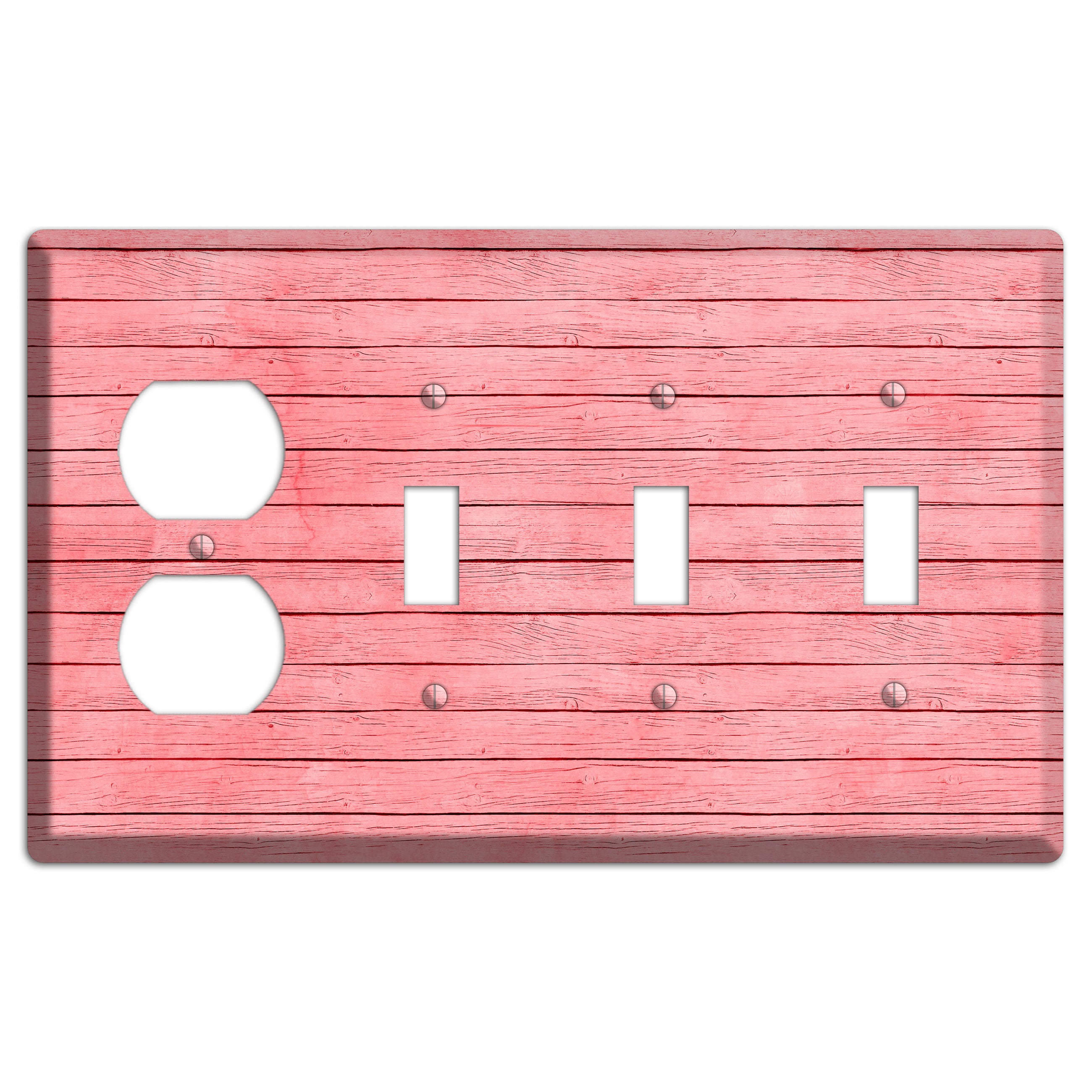 Sea Pink Soft Coral Duplex / 3 Toggle Wallplate