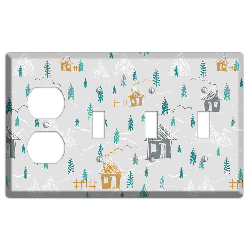 Wildlife Neighborhoods 2 Duplex / 3 Toggle Wallplate