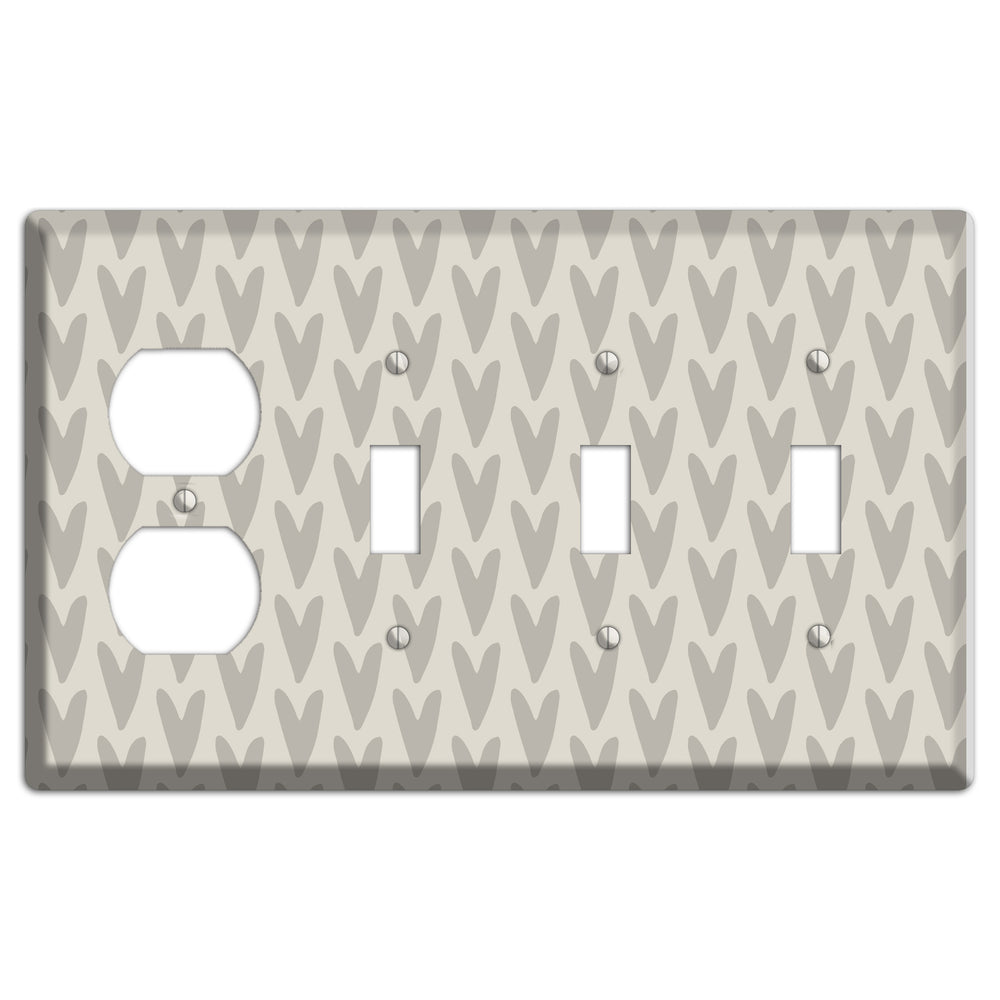Simple Scandanavian Style I Duplex / 3 Toggle Wallplate