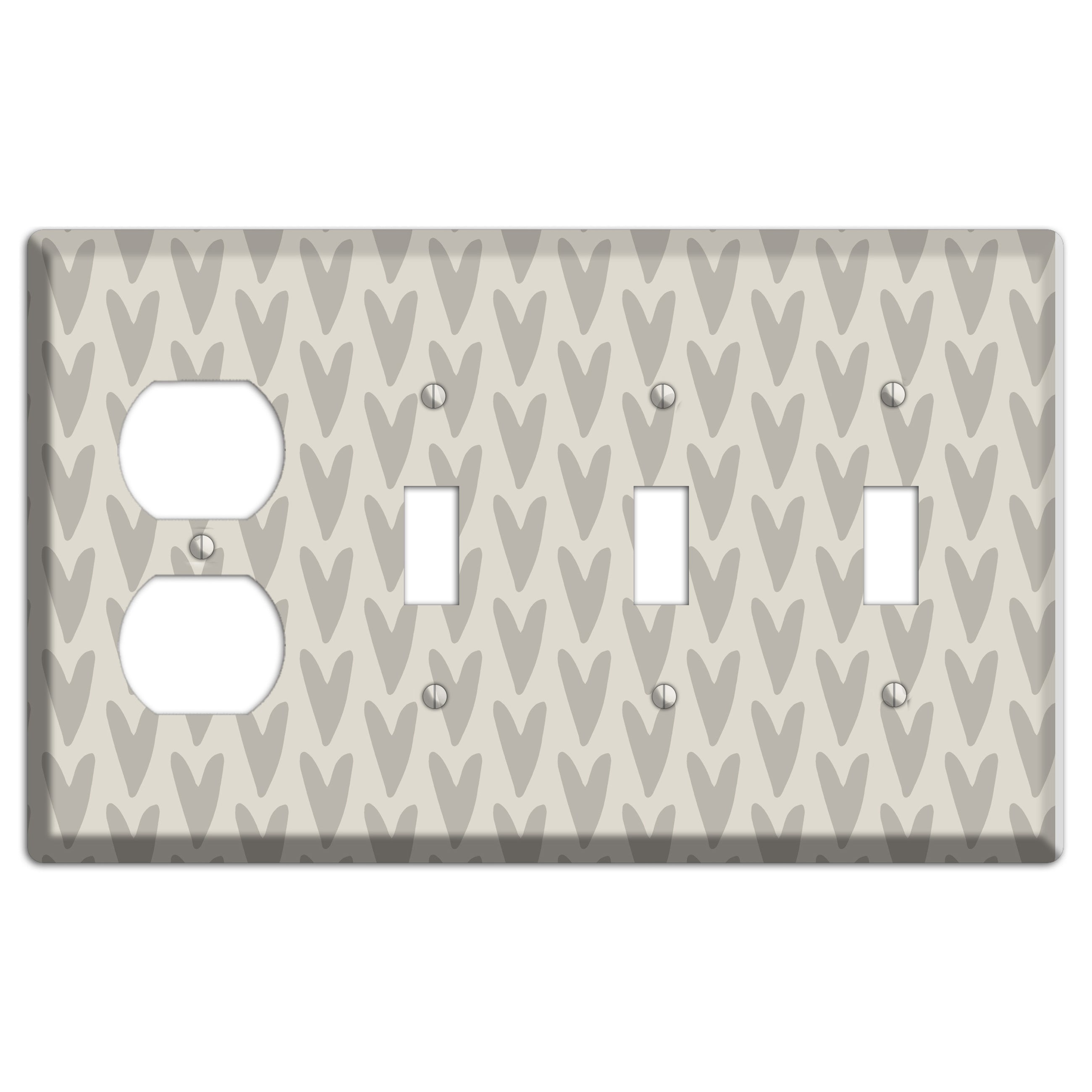 Simple Scandanavian Style I Duplex / 3 Toggle Wallplate