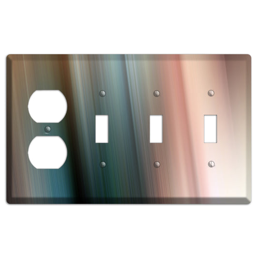 Brown and Blue Ray of Light Duplex / 3 Toggle Wallplate