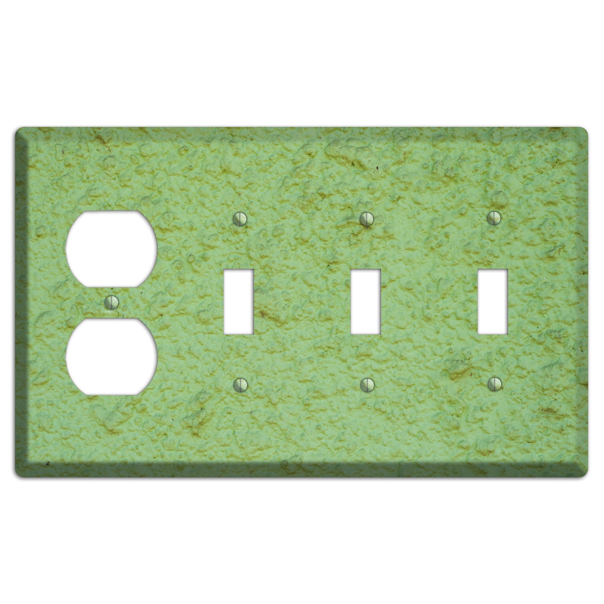 Green Concrete Duplex / 3 Toggle Wallplate