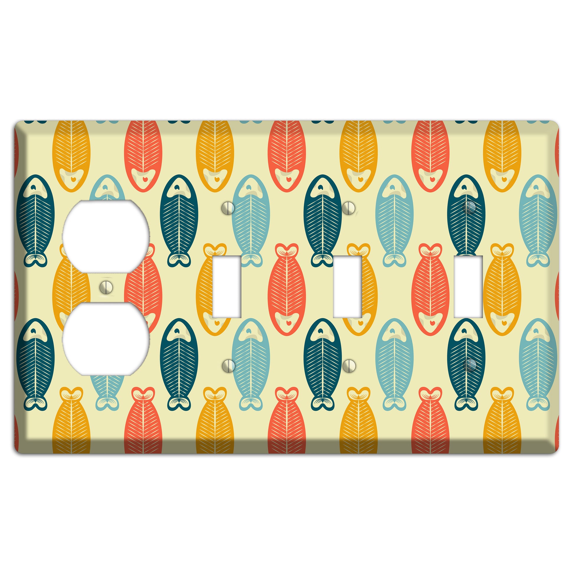 Fish Duplex / 3 Toggle Wallplate