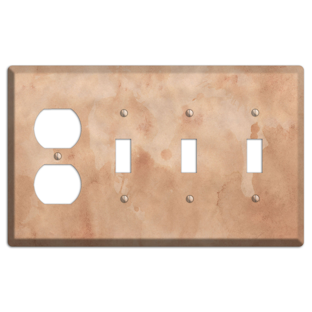 Aged Paper 1 Duplex / 3 Toggle Wallplate