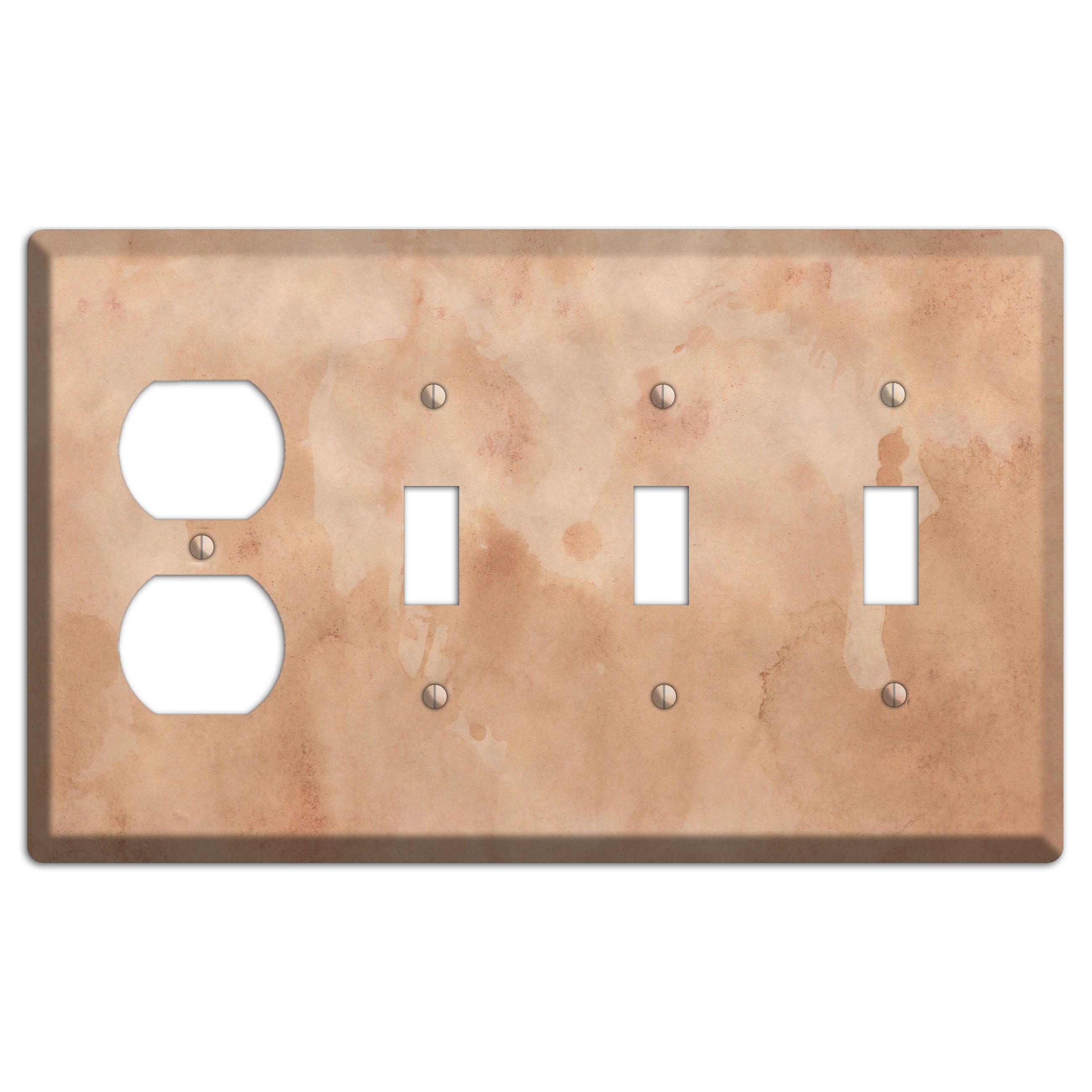 Aged Paper 1 Duplex / 3 Toggle Wallplate