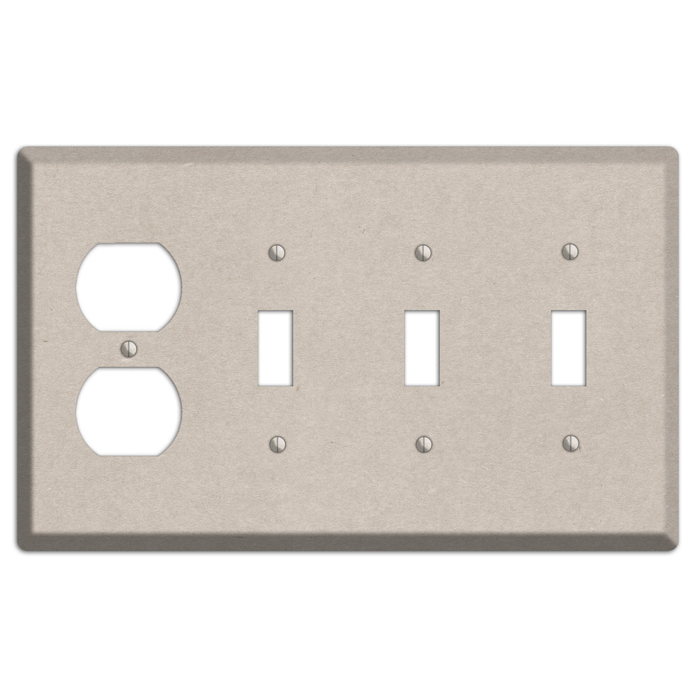 Bison Hide Kraft Duplex / 3 Toggle Wallplate