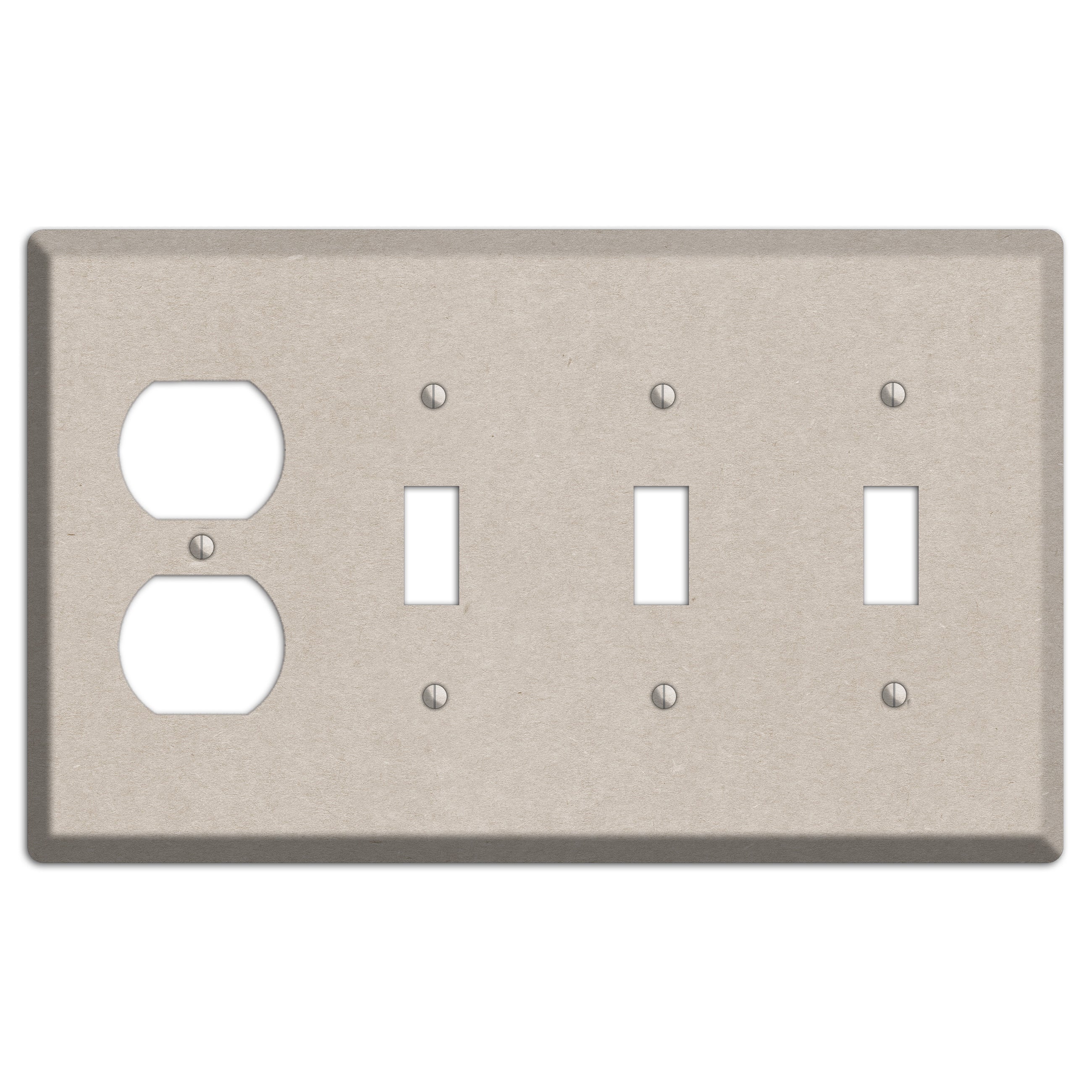 Bison Hide Kraft Duplex / 3 Toggle Wallplate