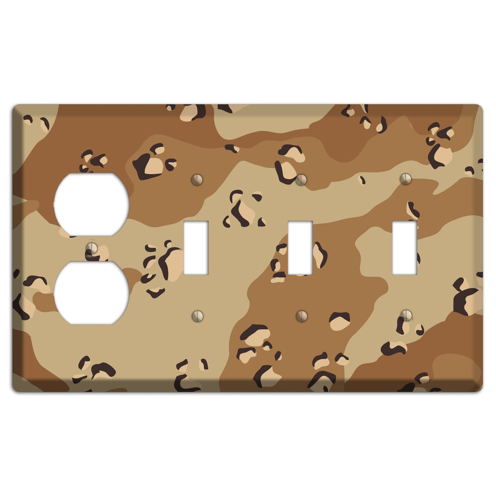 Desert Camo Duplex / 3 Toggle Wallplate