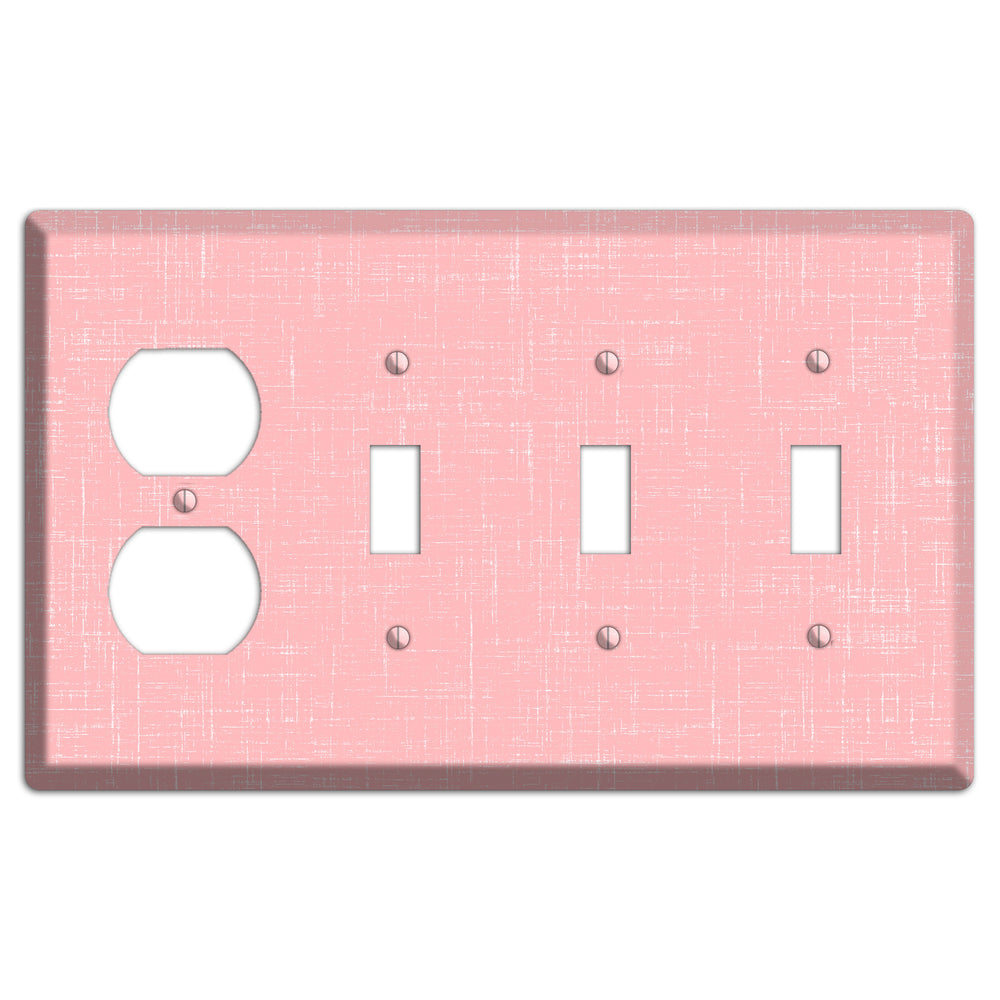 Amber Soft Coral Duplex / 3 Toggle Wallplate