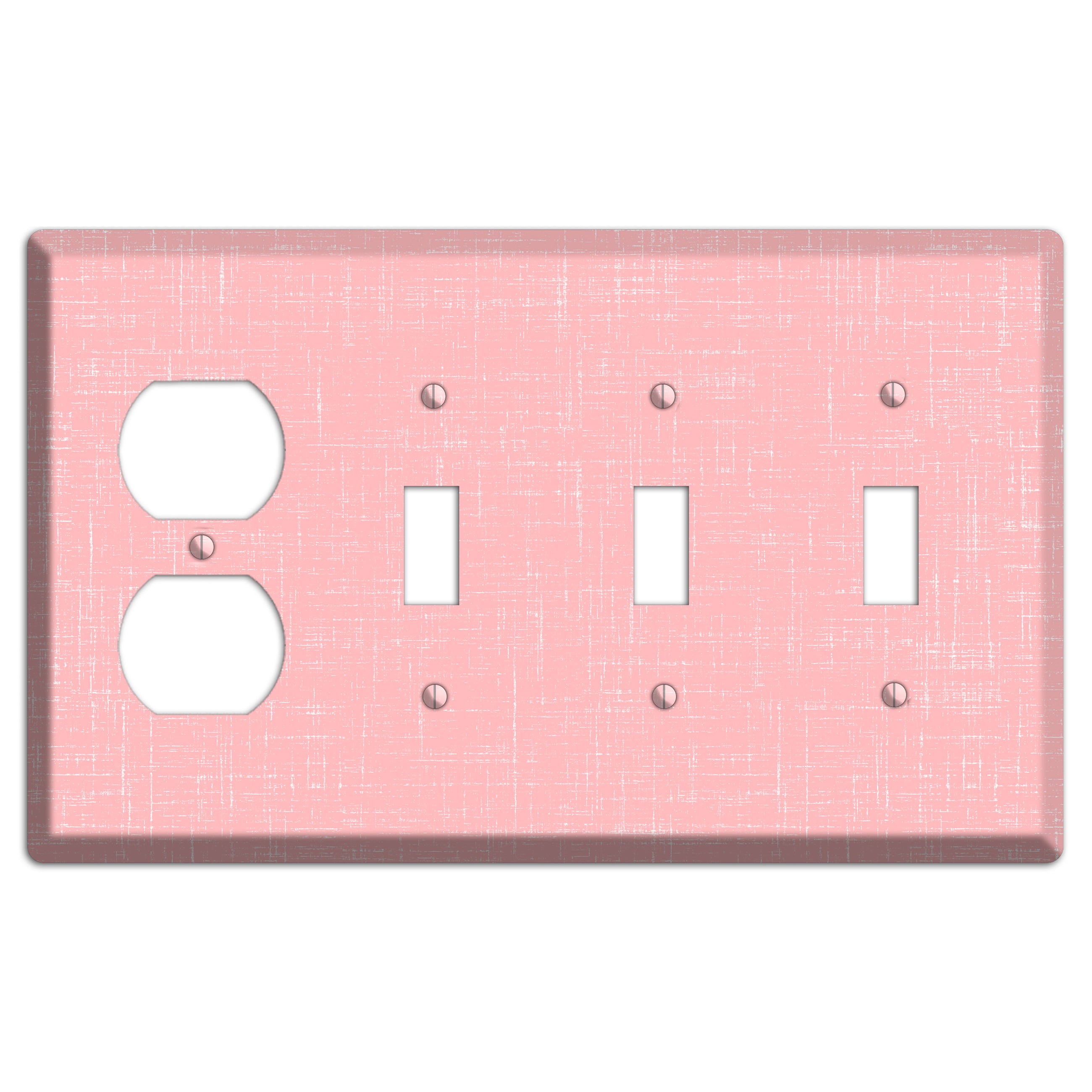 Amber Soft Coral Duplex / 3 Toggle Wallplate