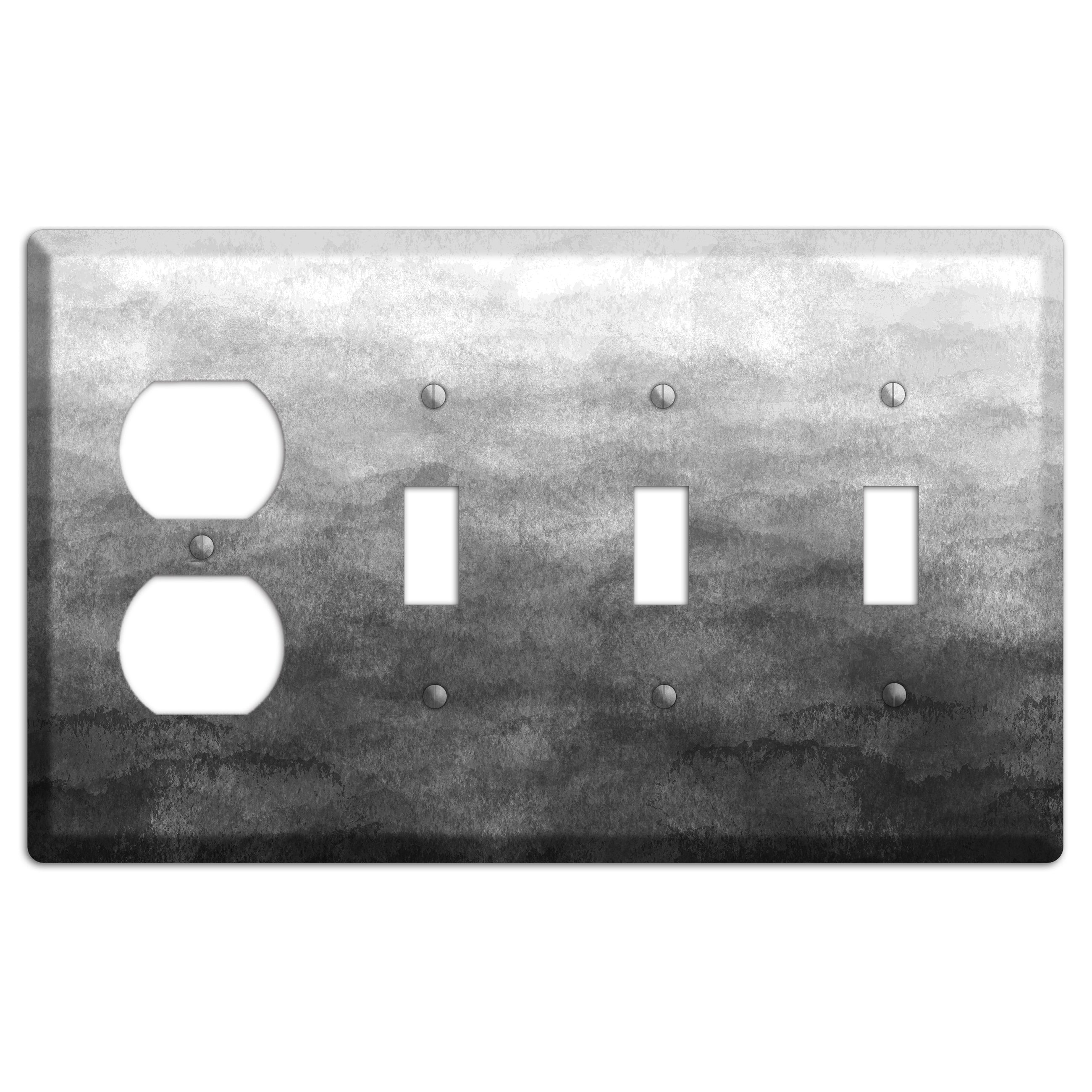 Black Ombre Duplex / 3 Toggle Wallplate